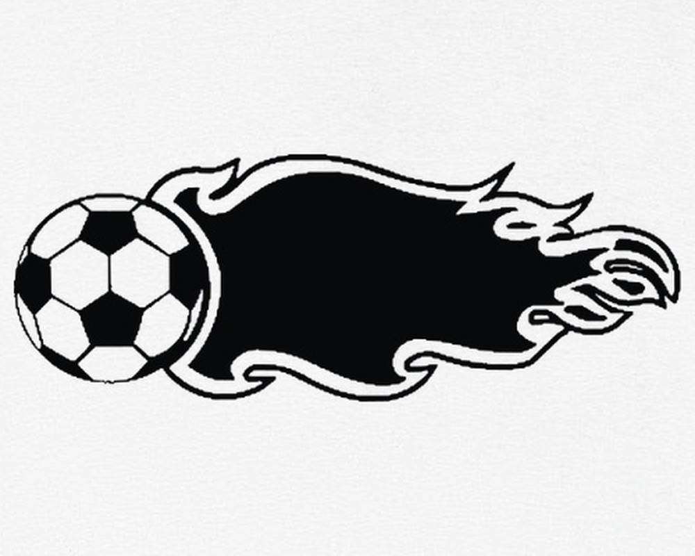 Flaming Soccer Ball Speed Fire T-Shirt Black White Futbol Tee