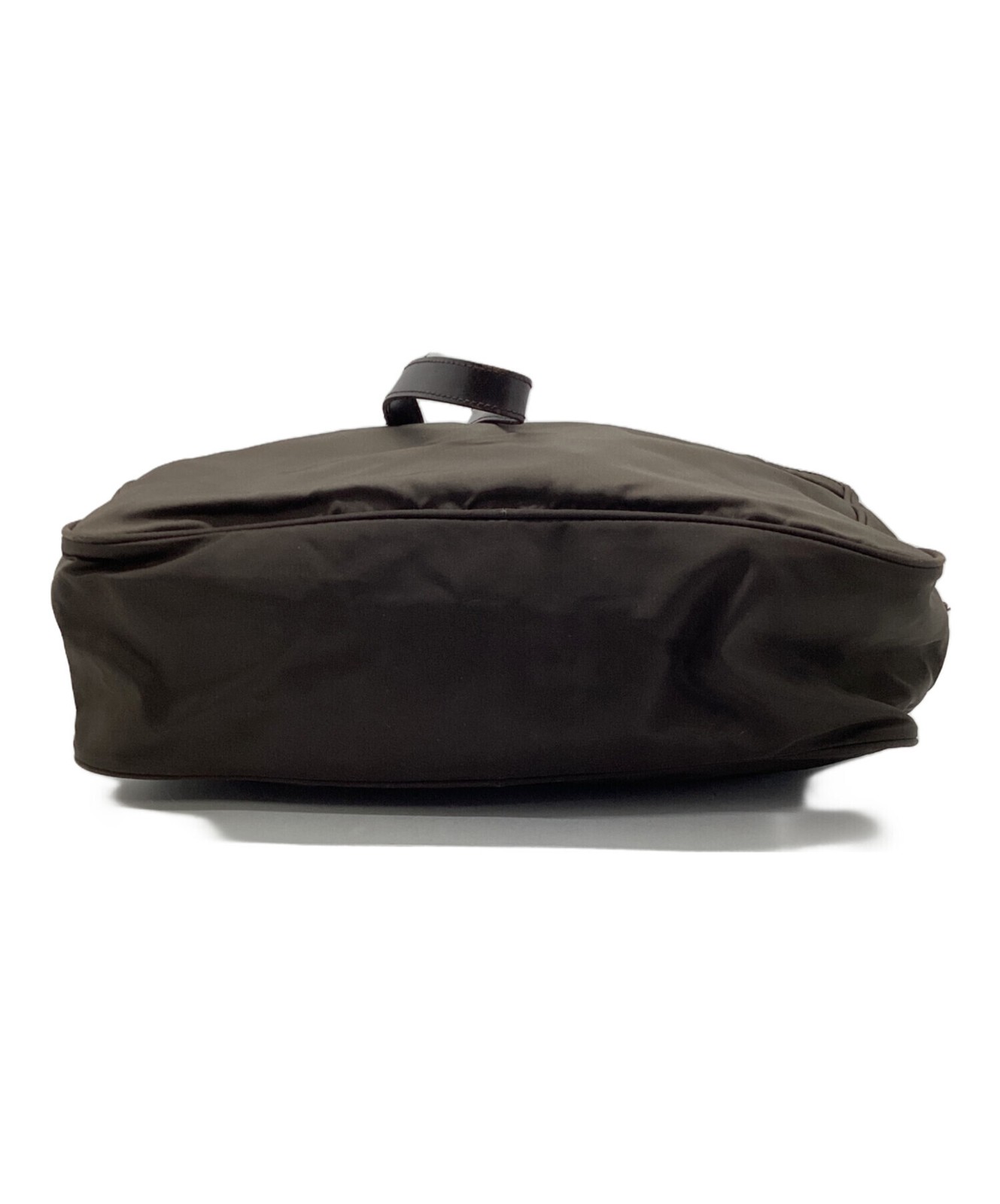 PRADA Briefcase Nylon Brown Mens Business Bag Zipper Woven Italy