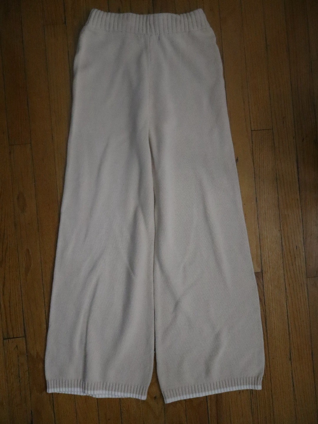Sincerely Jules Women’s Ivory Knit Sweatpants S Pull-On Straight Leg Elastic