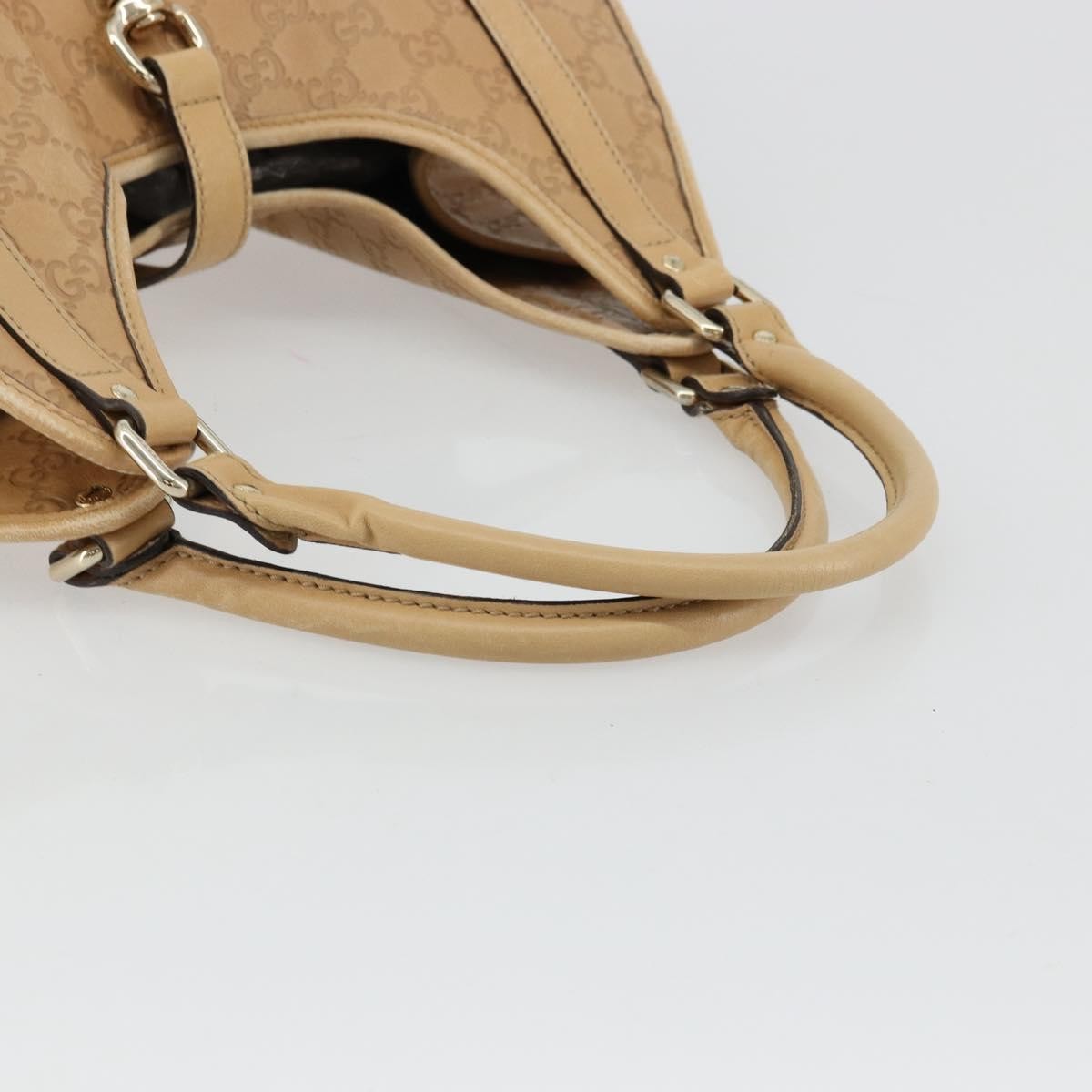 GUCCI GG Canvas Guccissima Jackie Bag Leather Gold Beige 203494 Auth ep14099