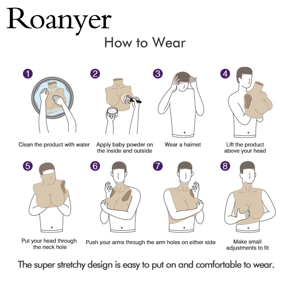 Roanyer Silicone E Cup Breast Form For Crossdresser Drag Queen Cosplay