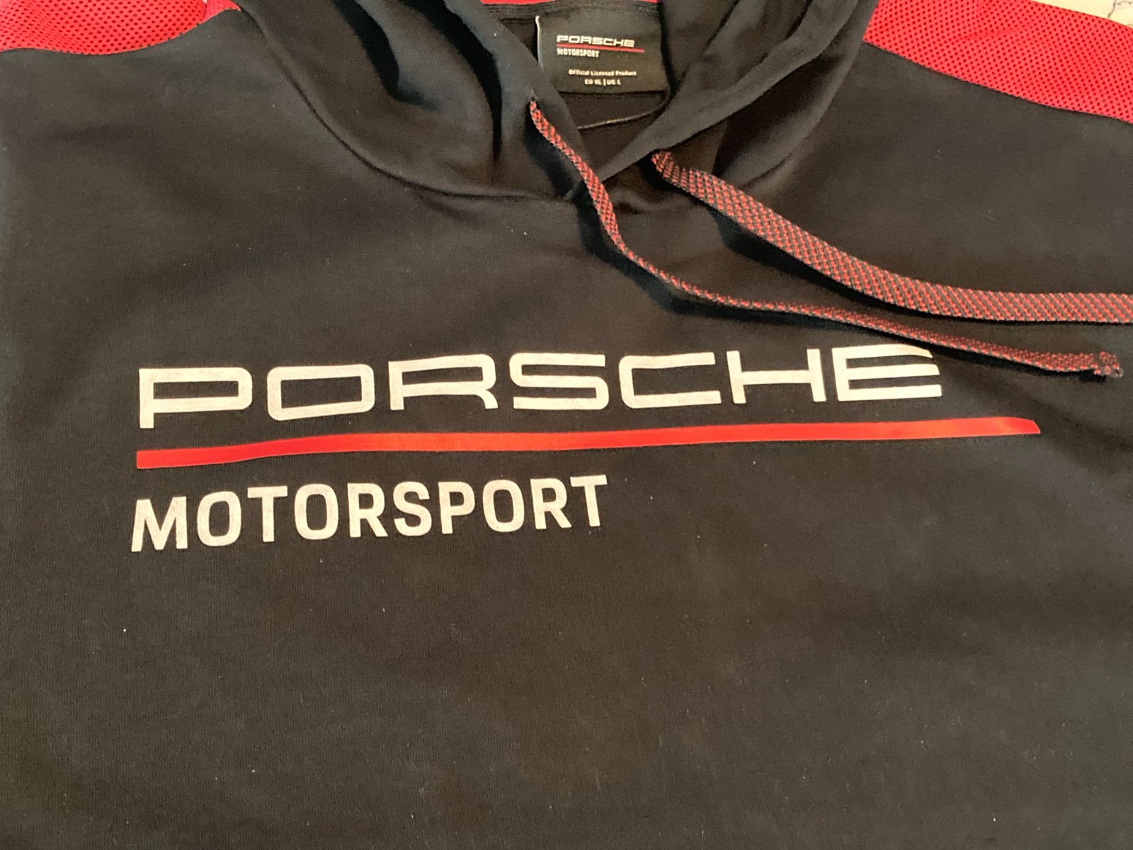 NEW IN BAG PORSCHE DESIGN MOTORSPORT LONG SLEEVED HOODIE IN EURO XL = USA L