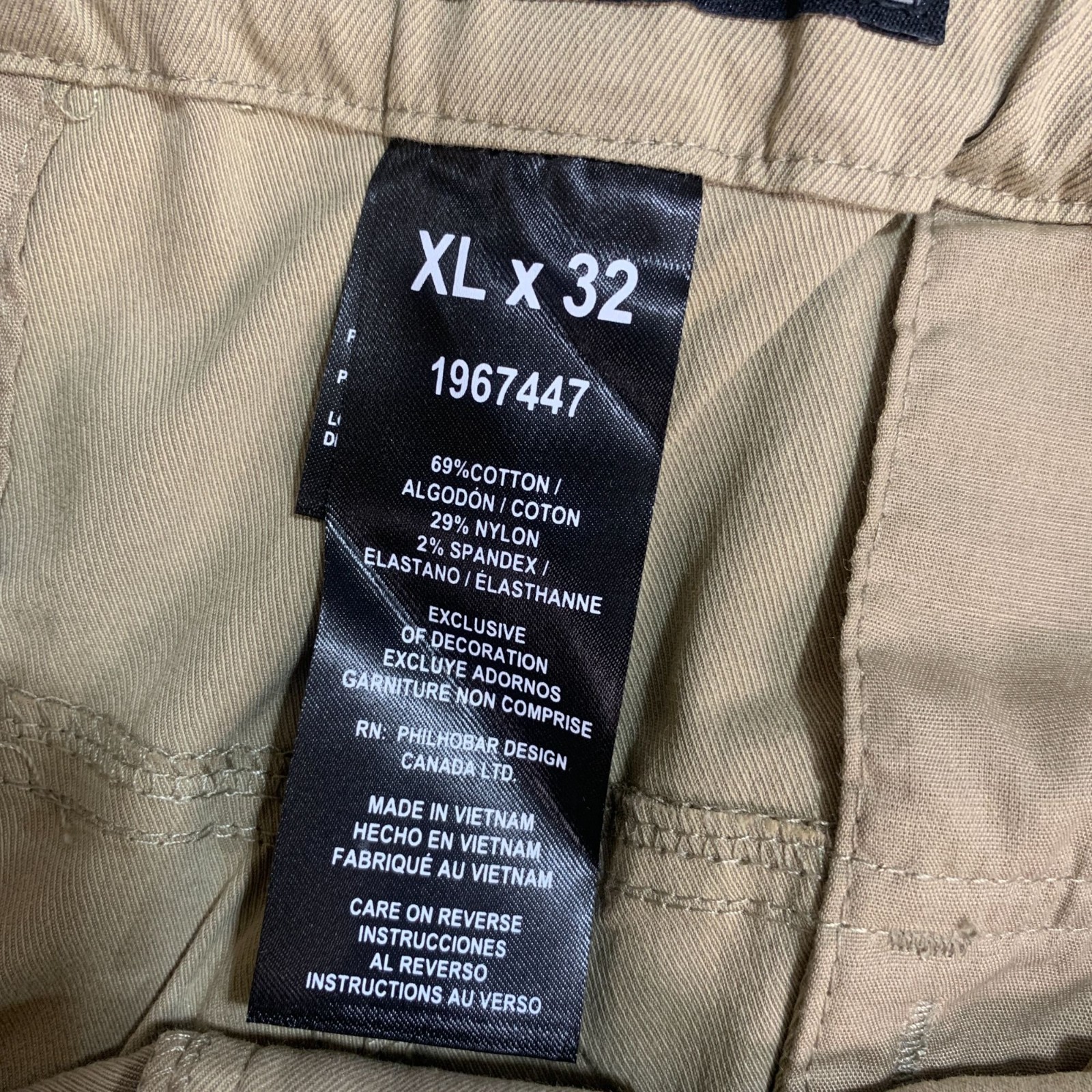 NWOT The B.C. Clothing Co. Men’s XL x 32 Beige Convertible Cargo Pants