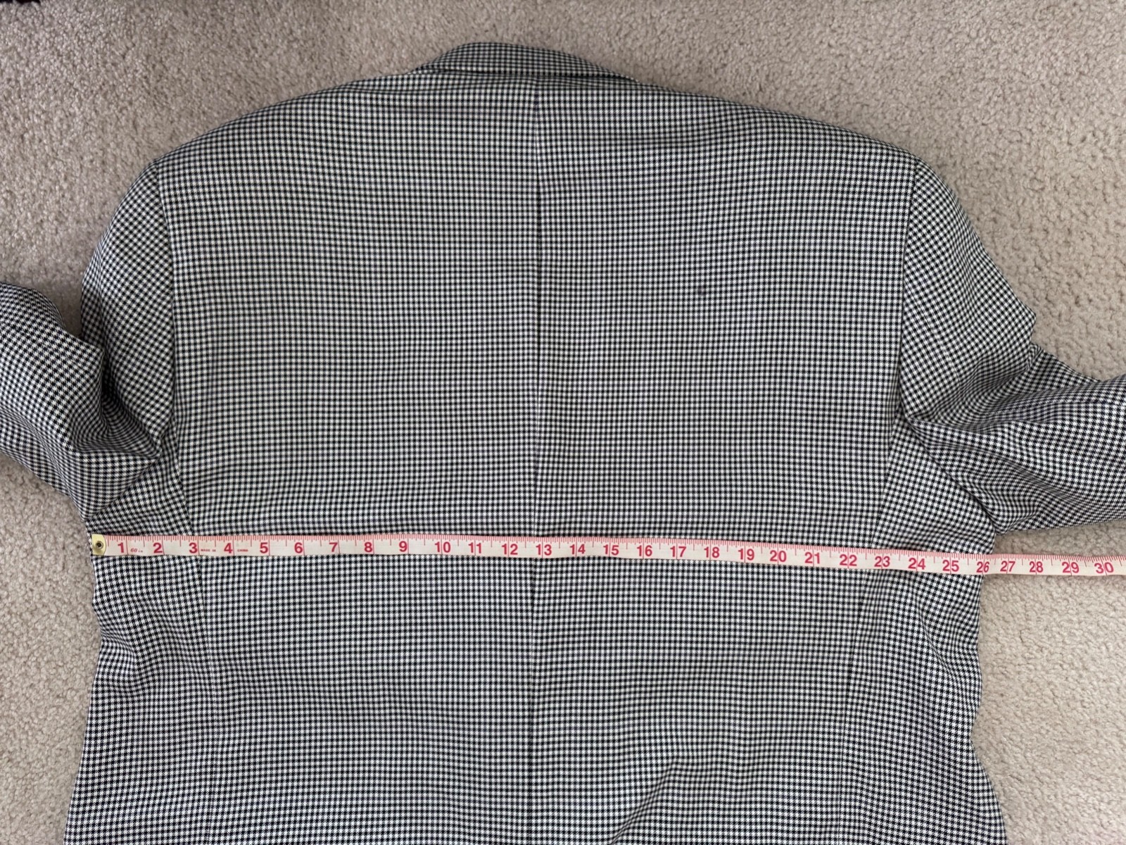 Vintage Men’s Paul Fredrick Double-Breasted Black & White Blazer Jacket 50 R