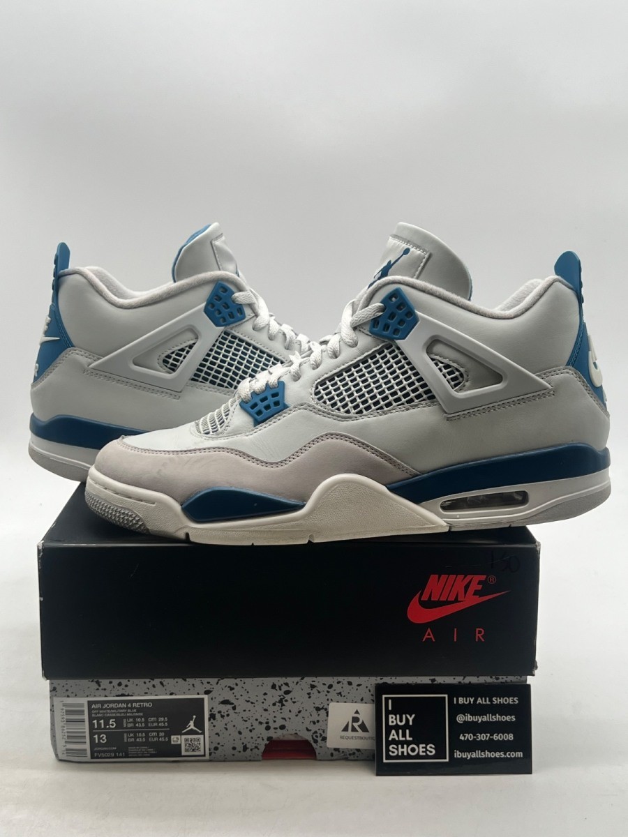Jordan 4 Retro Military Blue (2024) 11.5 (Moderately Worn Pre-Owned) Size 11.5