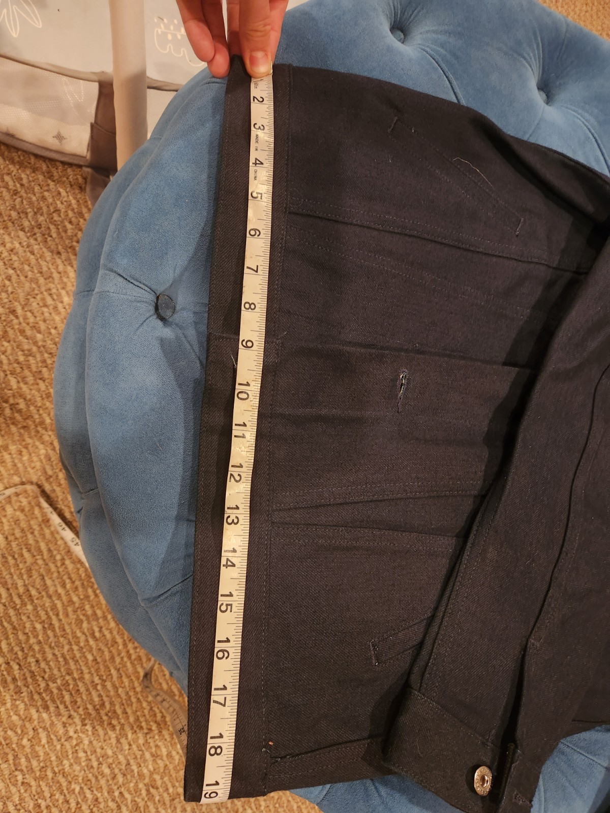 3 Sixteen Men’s Medium Denim Jacket 14 oz Shadow Selvedge Raw Indigo