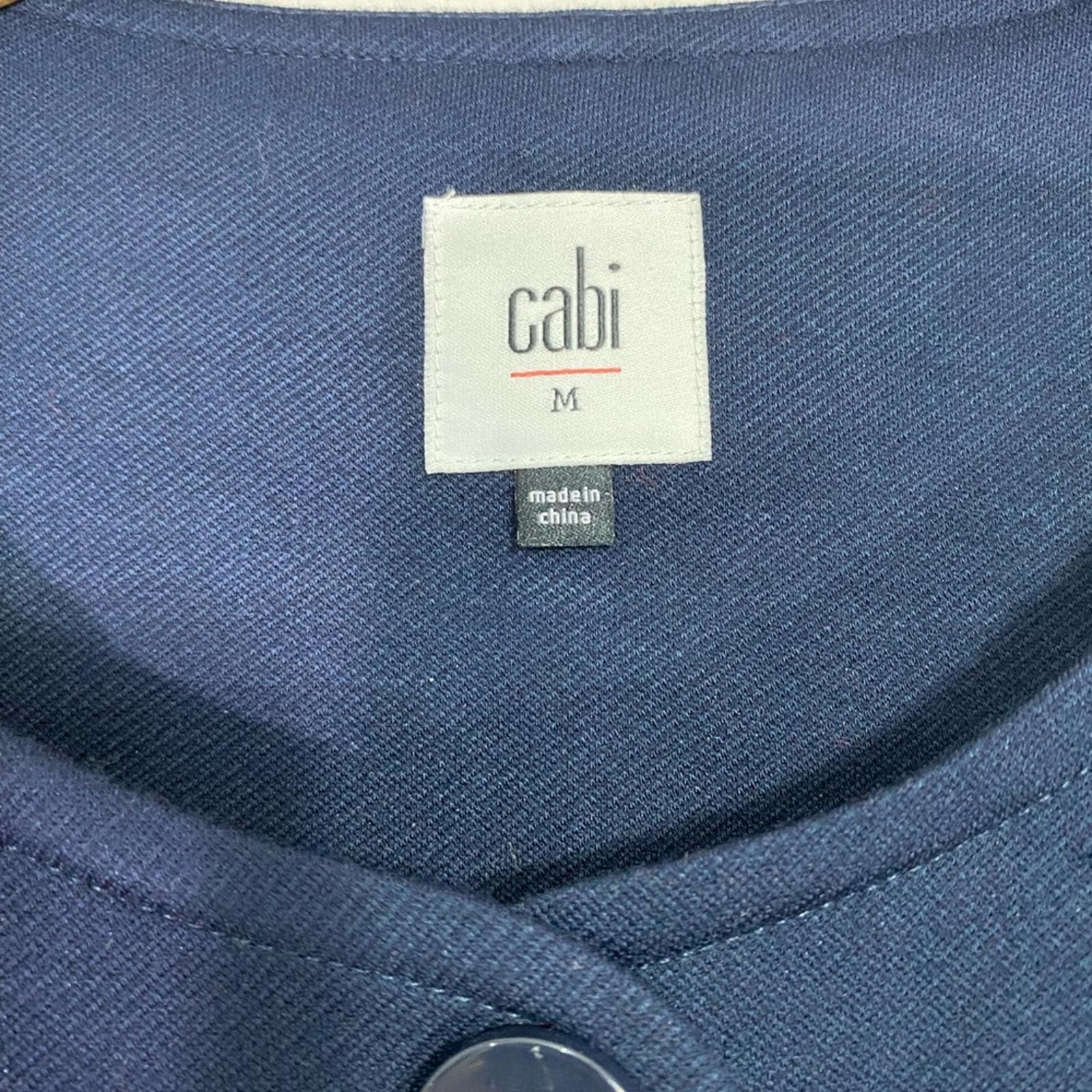 CAbi #5093 Lido Navy 3 Button Front Jacket Womens Size Medium with Pockets