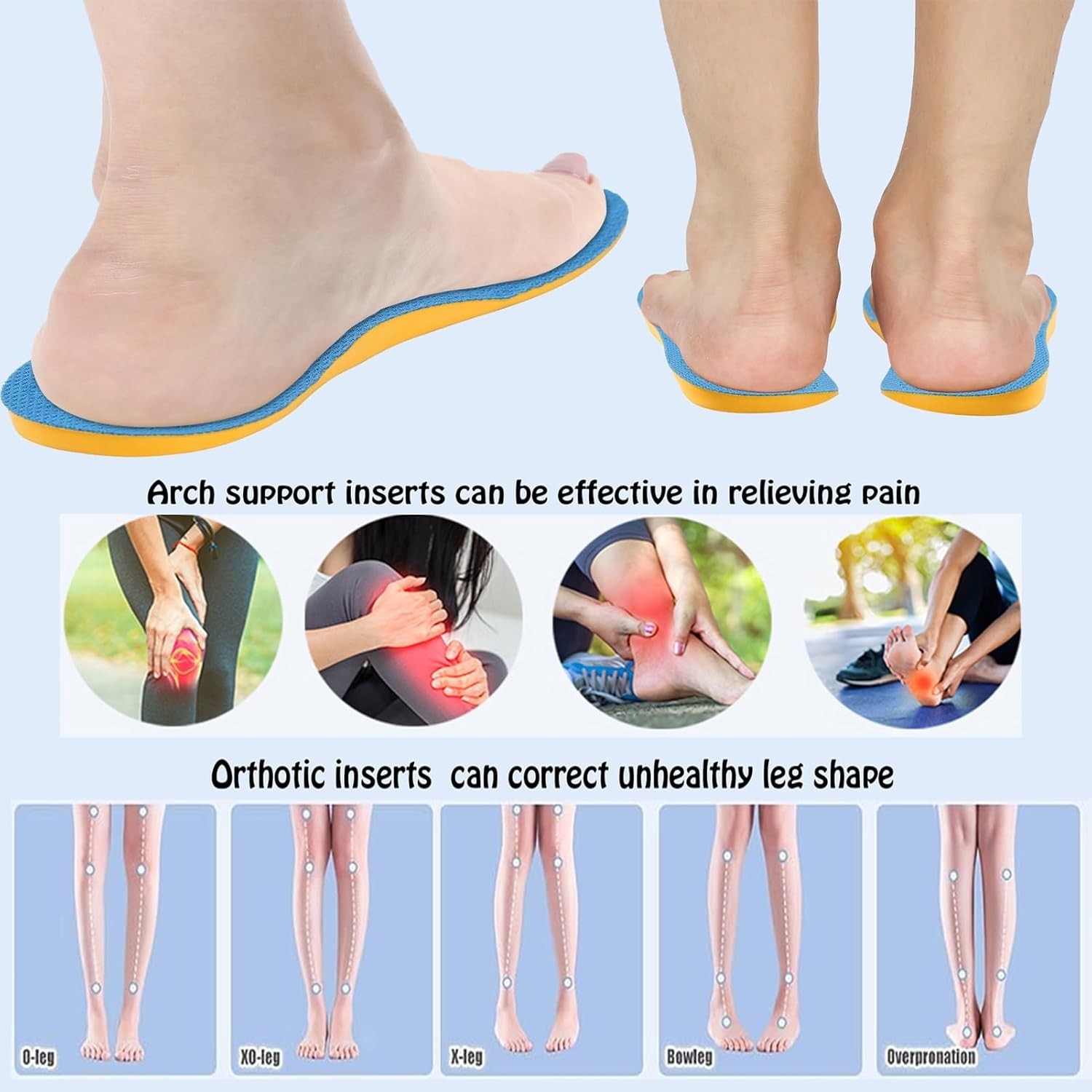Supination Insoles,Arch Support Inserts,Plantar Fasciitis 39-40,