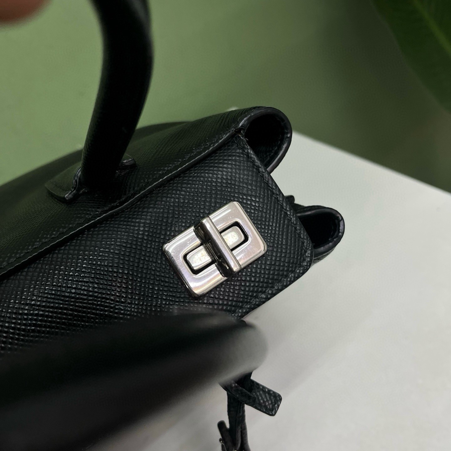 Prada Pre-Owned Authentic Pouch 26*17*13 Silver Free Tracked Shipping