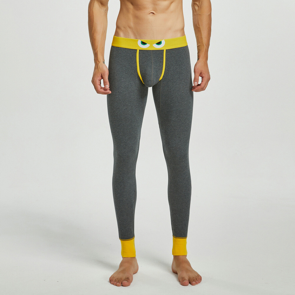 Men Thermal Long Johns U Convex Pouch Sleepwear Cotton Underwear Sexy Underpants