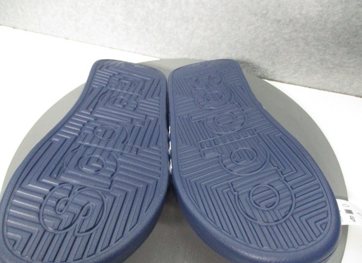 Adidas Adissage Slides Sport Blue White Sandals Mens Sz 12 Womens Sz 13