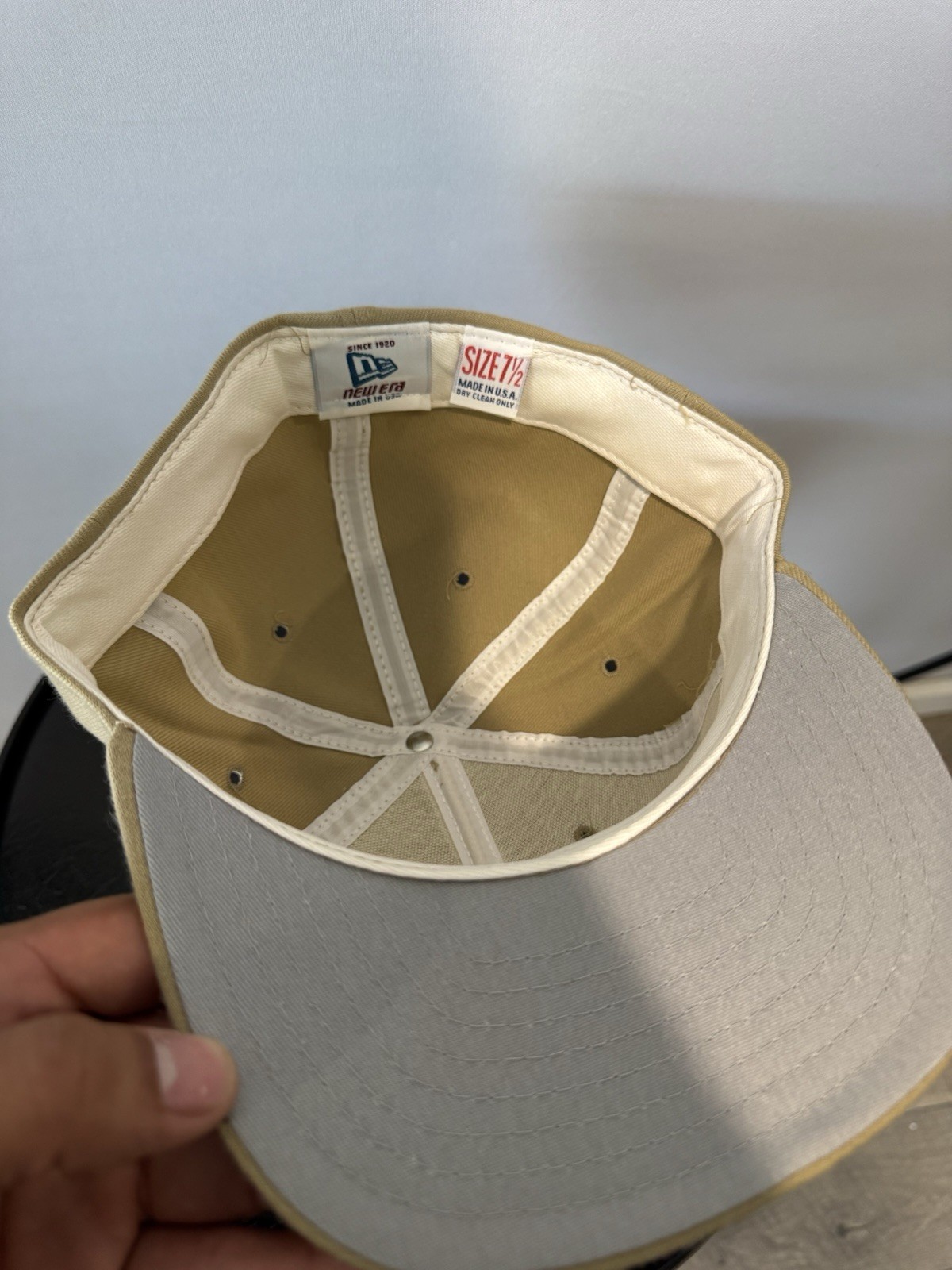 vintage new era blank fitted hat cap size 7 1/2 deadstock NWOT 90s made in USA