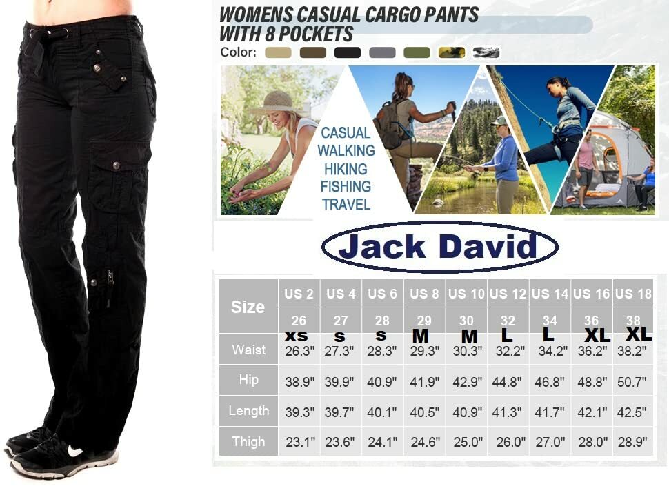 Womens Hipster Military Cargo Pocket Combat Trousers Leisure Army Casual PANTS
