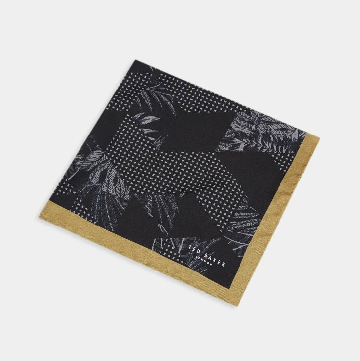Ted Baker HORSHAM $49 Navy Tonal Jacquard Silk Pocket Square BNWT Handkerchief