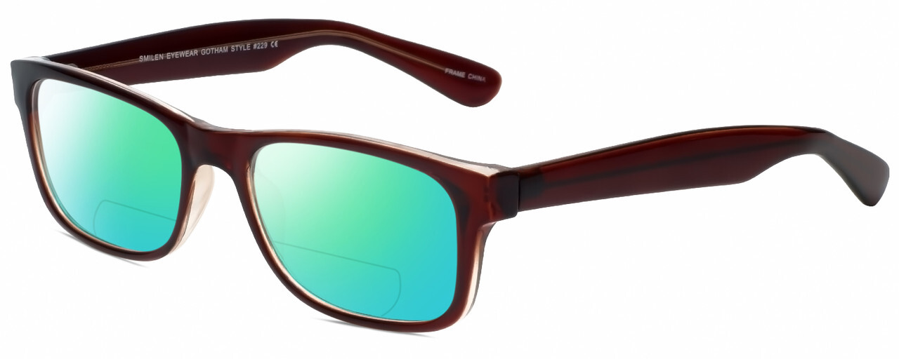 Gotham Style 229 Men Designer Polarized BIFOCAL Reading Sunglasses in Brown 60mm