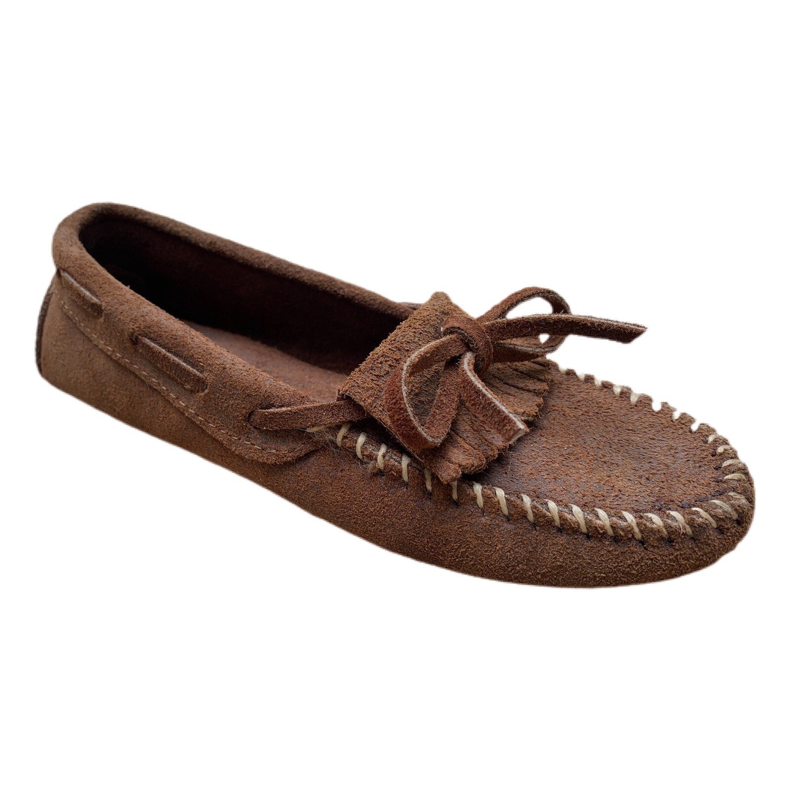 Minnetonka Leather Slip On Driving Moccasins Loafers Shoes Brown – Womens 6M