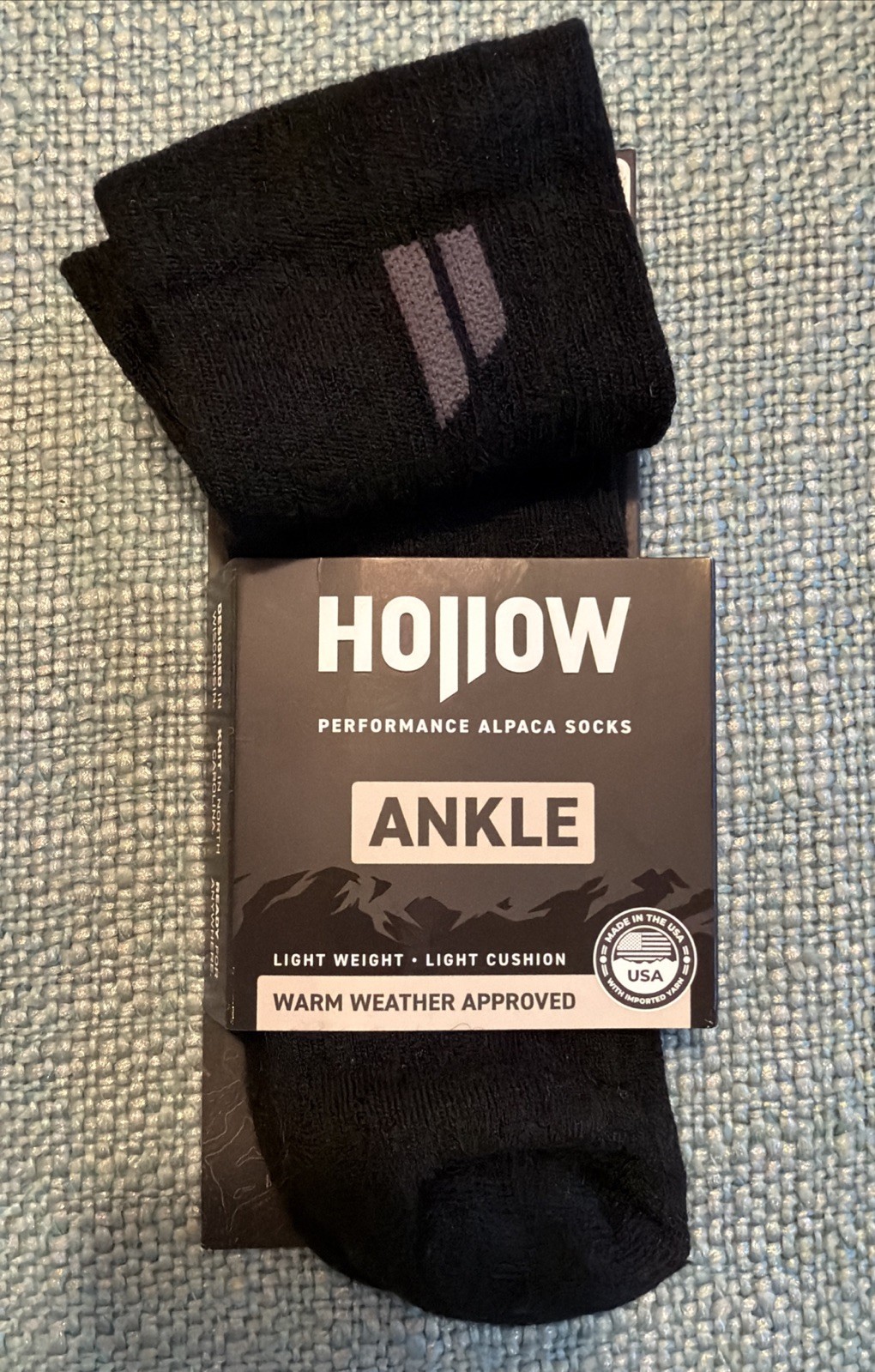 Hollow Alpaca Ankle Socks Black X-Large Men 13-15 Antimicrobial NEW