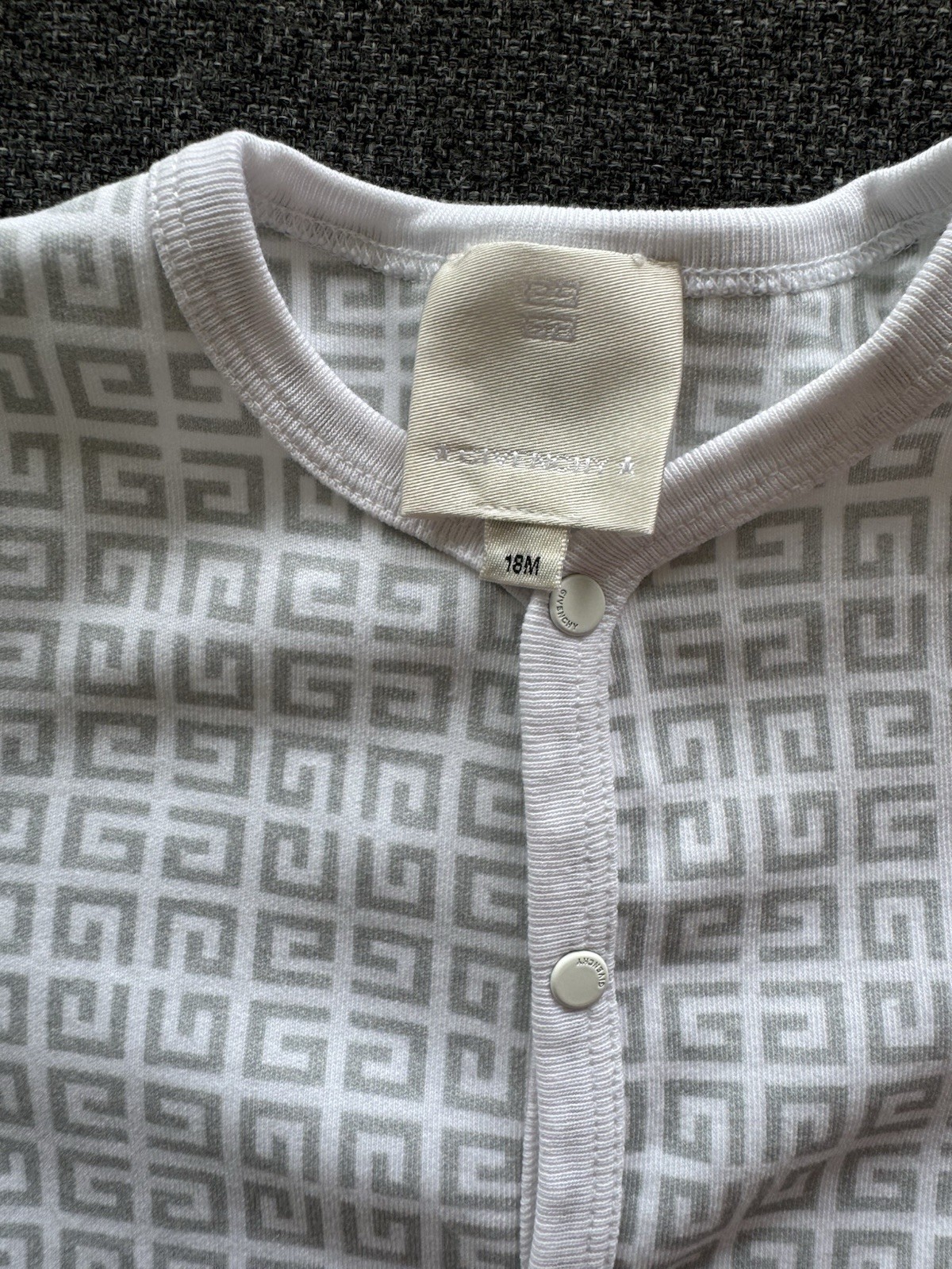 Givenchy Baby Footed Sleeper One Piece Long Sleeve Cotton Geometric 18M
