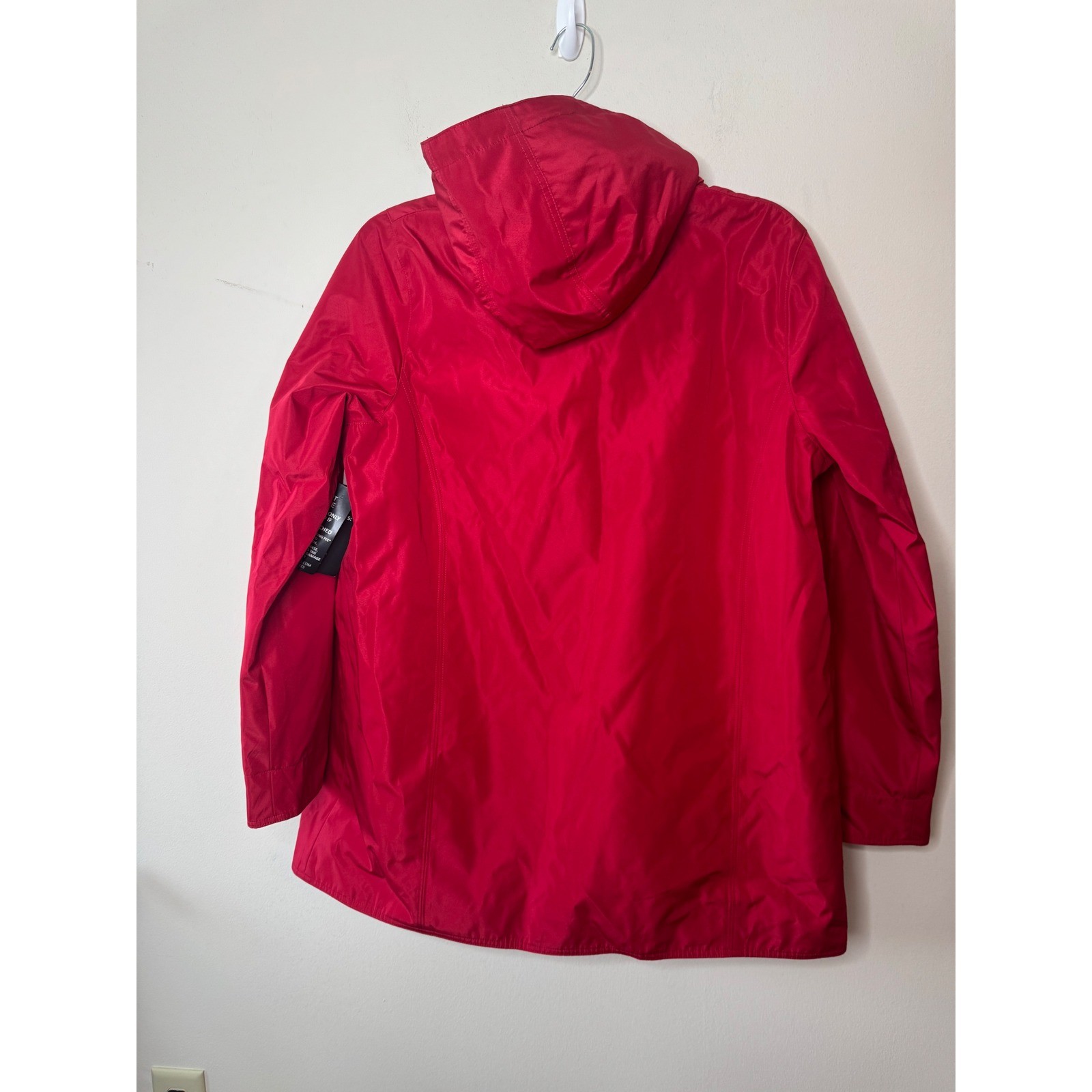 Rain Jacket Woman Within Red Hooded Polka Dot Lining Windbreaker