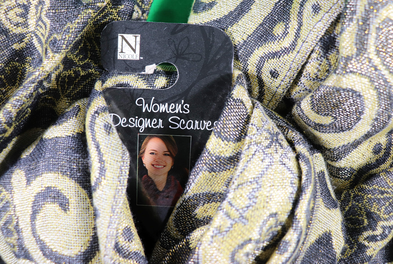 Scarf Flowers/Butterflies Blue/Yellow – Women’s Designer Scarf by Nicole