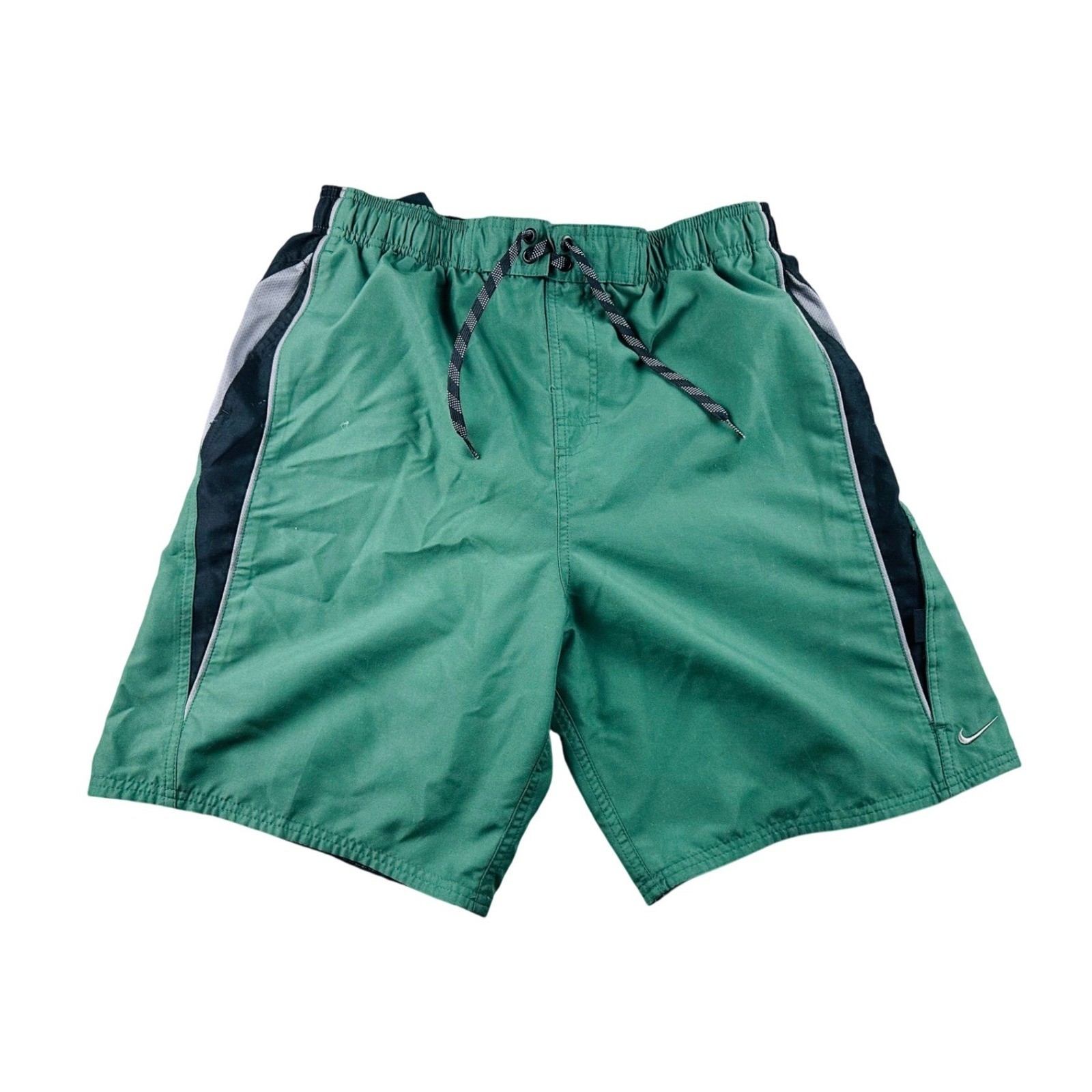 Nike Swim Trunks Men L Green Core Contend 8″ Volley Colorblock Athletic NESS7421