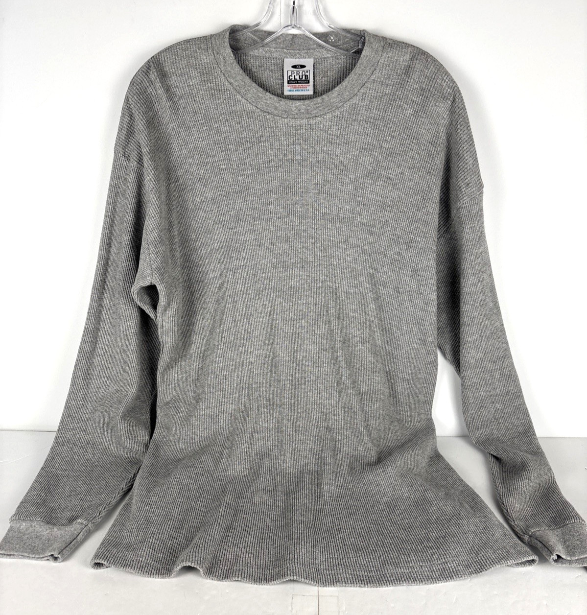 Pro Club Heavyweight Waffle Thermal Shirt Long Sleeve XL Light Gray