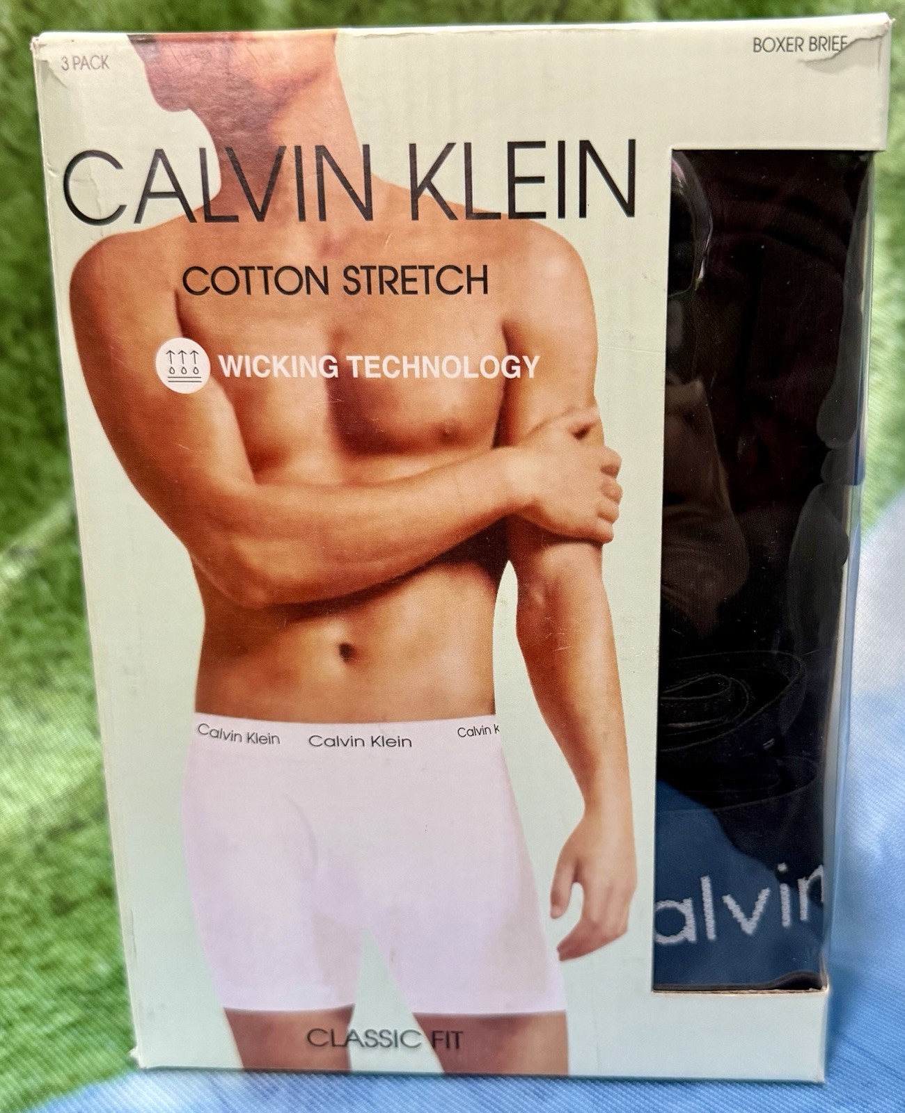 Calvin Klein Men’s Cotton Stretch 3 Pack Boxer Brief Underwear Black Large