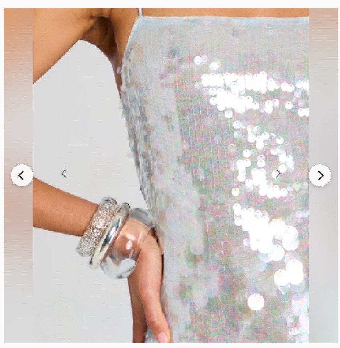 Retrofete Alana ice blue Mid Sequin Dress Women’s Size L (large)