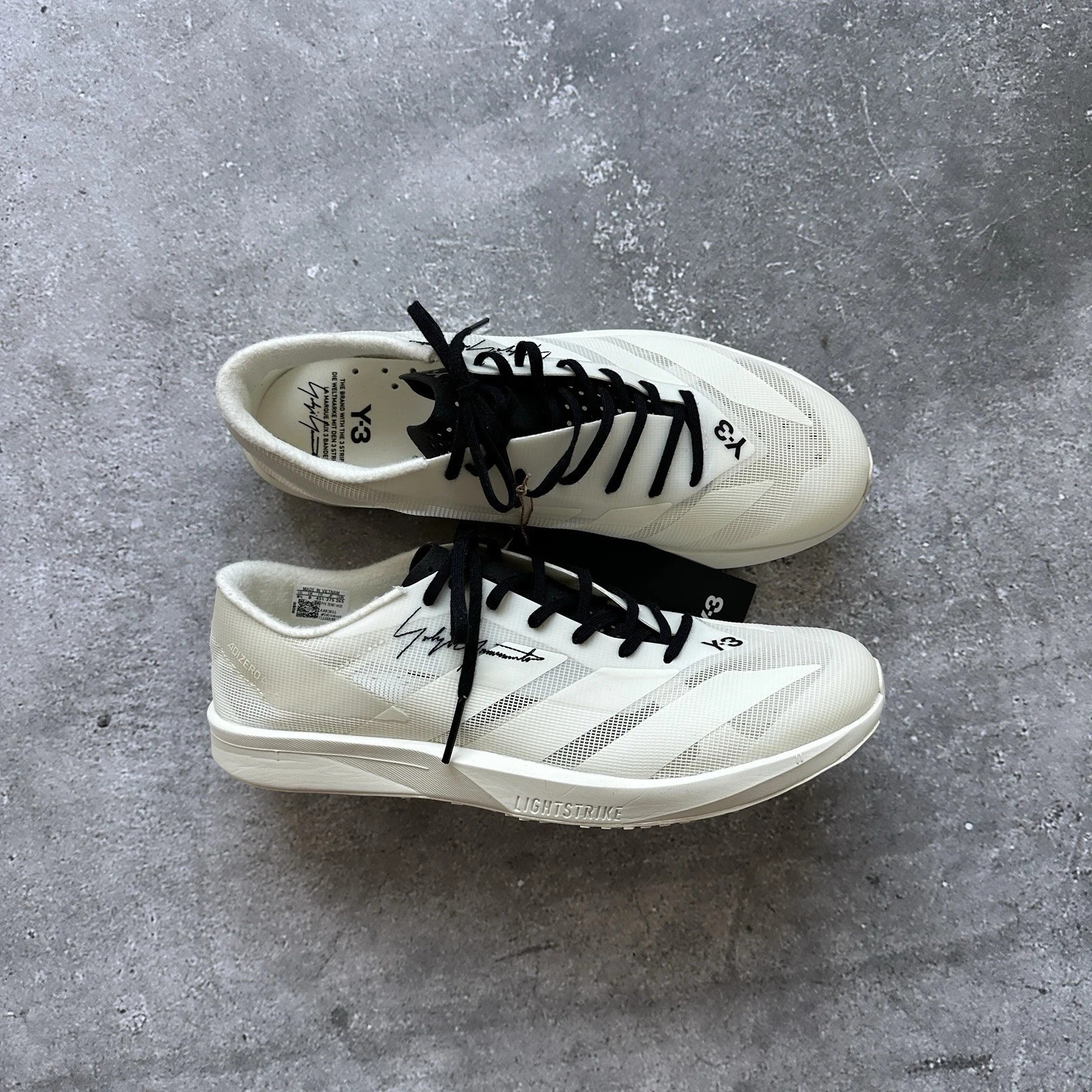 ADIDAS x YOHJI YAMAMOTO Y-3 ADIZERO RC6 WHITE SHOES SIZE US 7.5 UK 7 EU 40 2/3