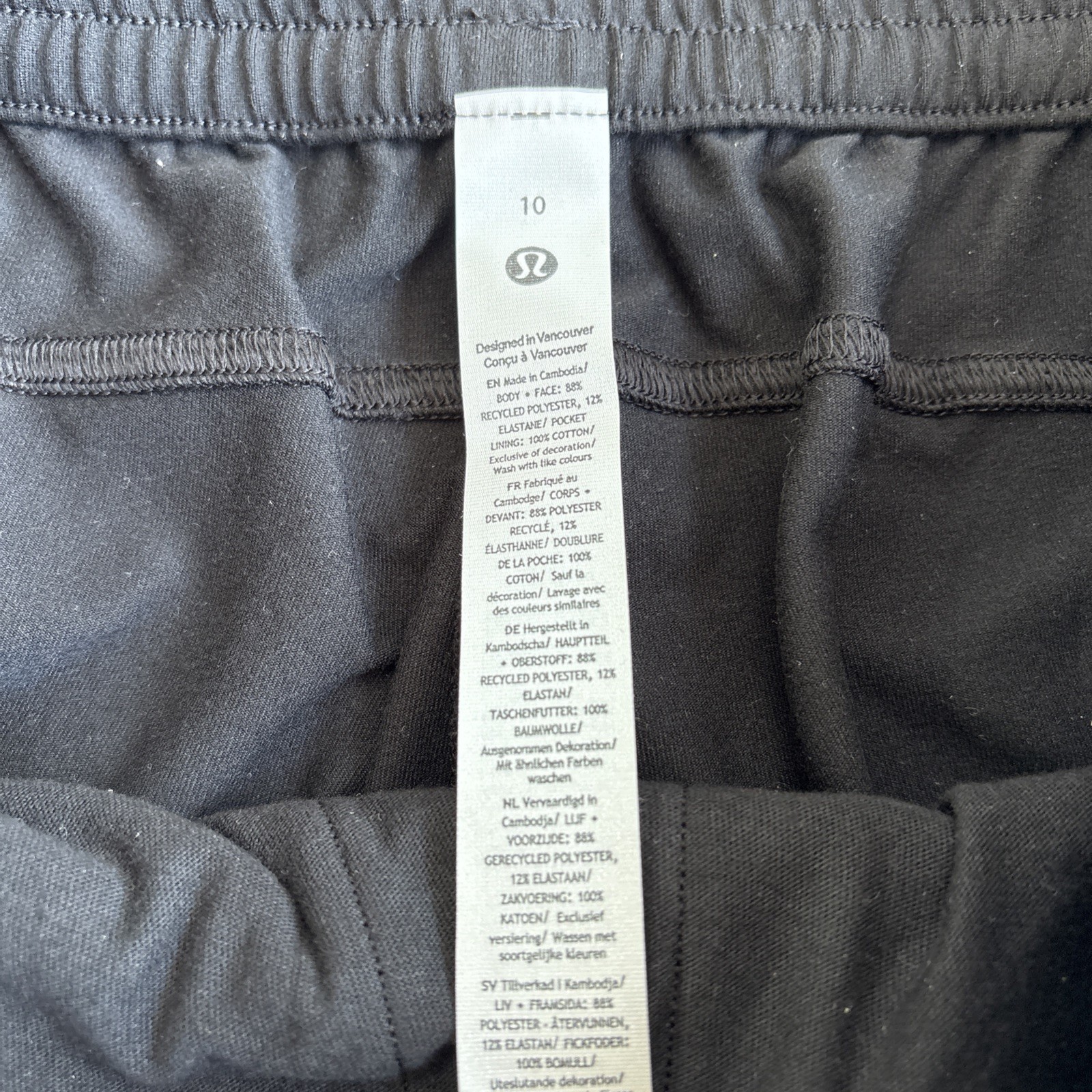 Lululemon Soft Jersey Classic Fit Mid Rise 7/8 Joggers UK Size 14 – Black