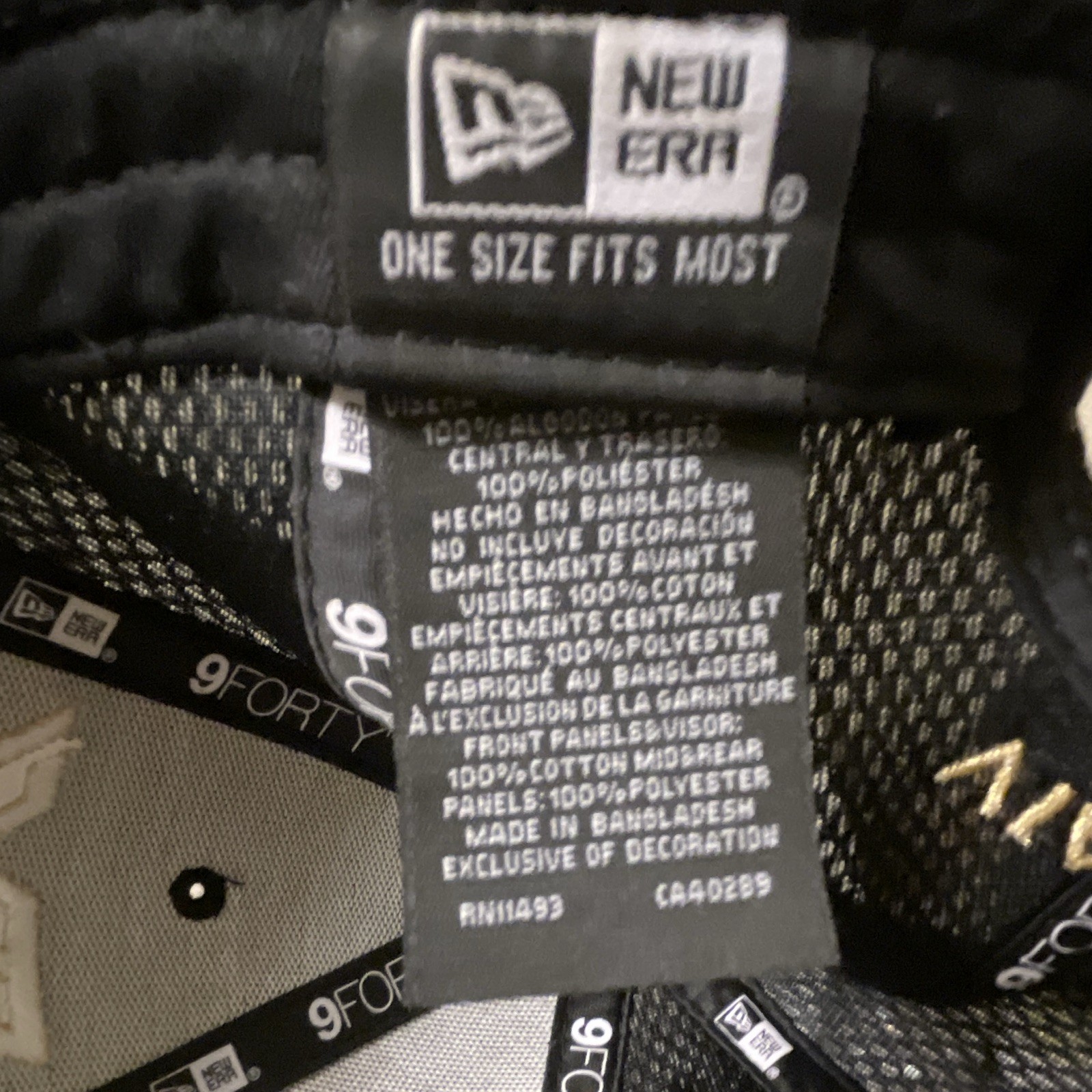 New Era Black/Gold Adjustable Mesh Back 9FORTY Baseball Cap One Size Men