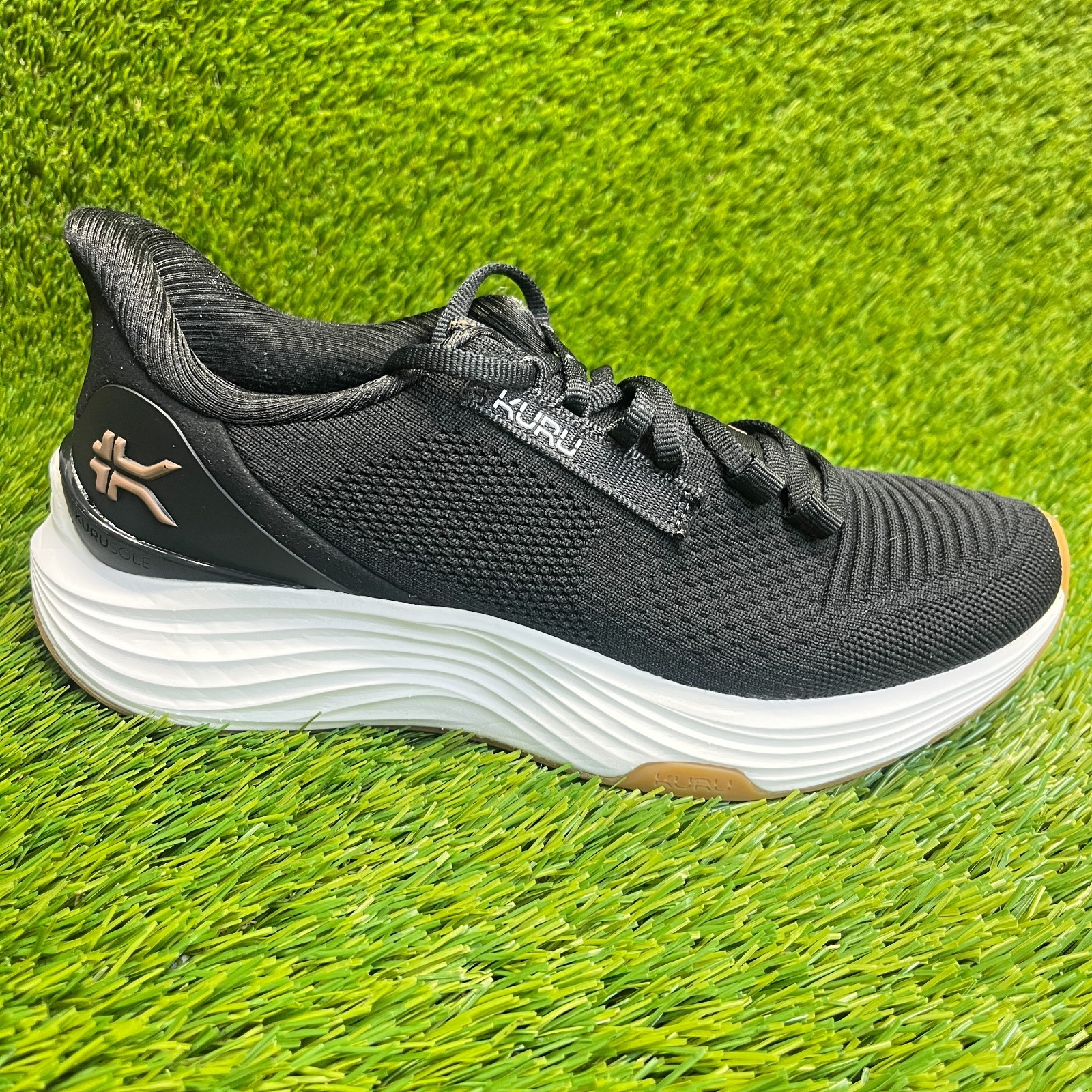 Kuru Atom 2 Womens Size 7 Black White Athletic Running Walking Shoes Sneakers