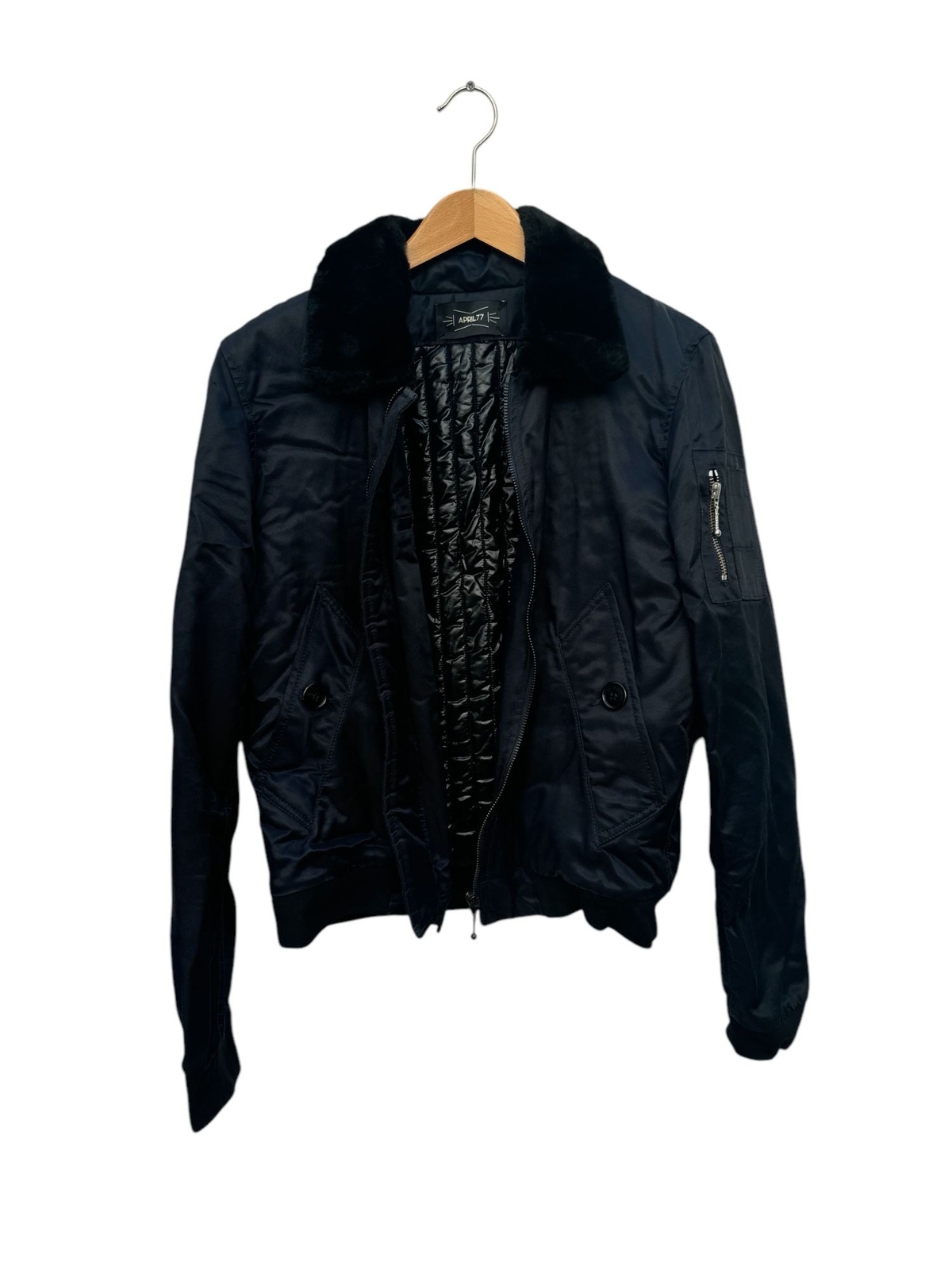 April 77 Oi OI Warhead Navy Bomber Jacket Size S Small