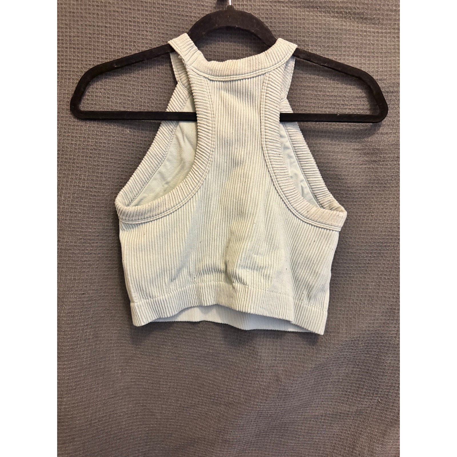 Aerie Superchill Seamless High Neck Bra Top Sterling Blue (discontinued style)