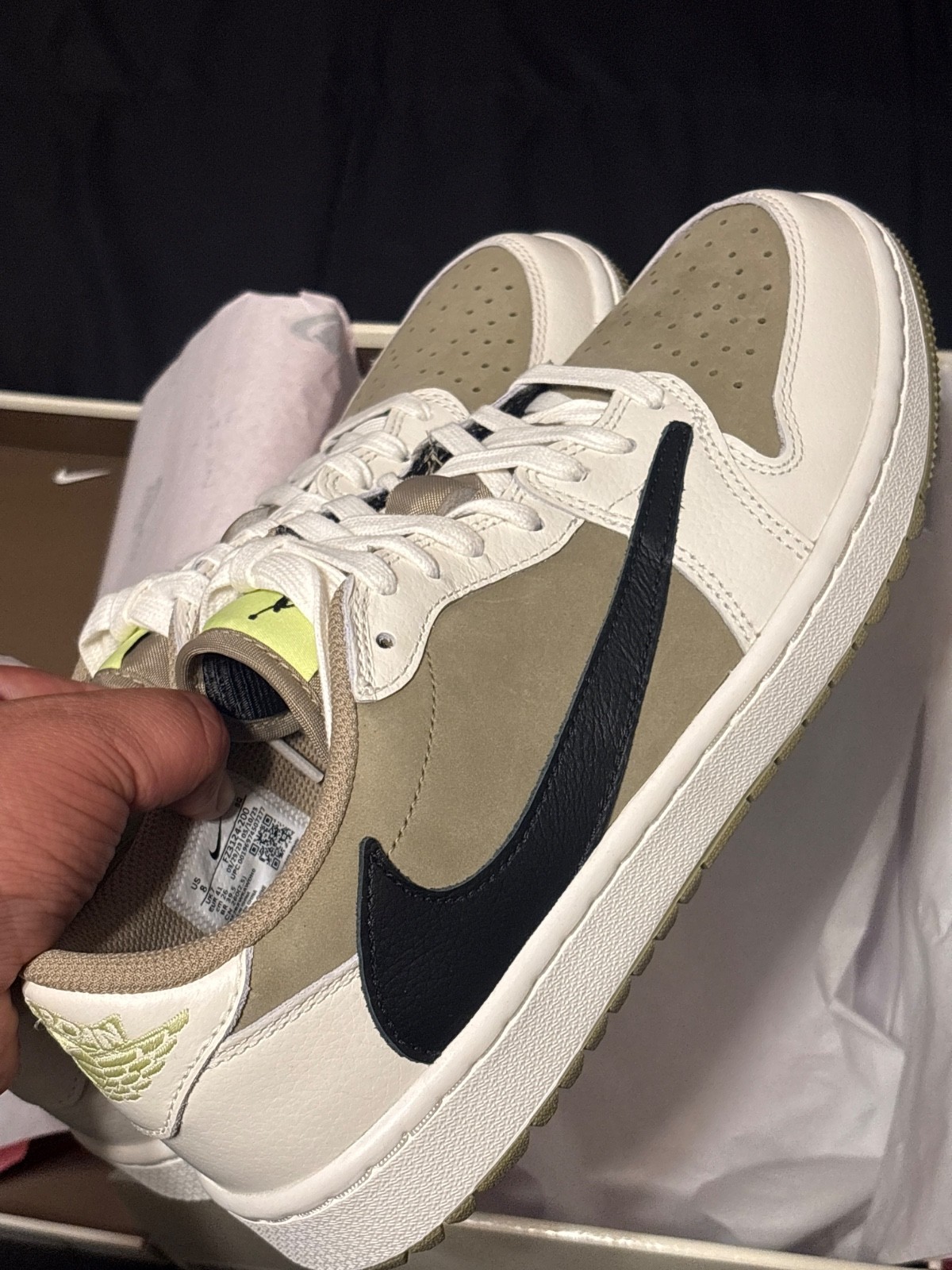 Size 8 – Jordan 1 Low Golf x Travis Scott Neutral Olive