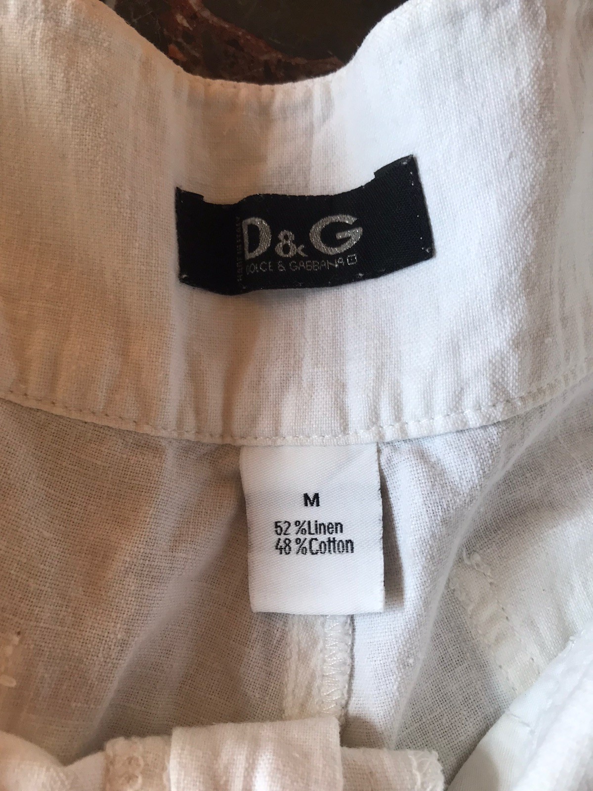 Dolce Gabbana White Capri Pants 52% Linen 48% Cotton Low Cut Rise L