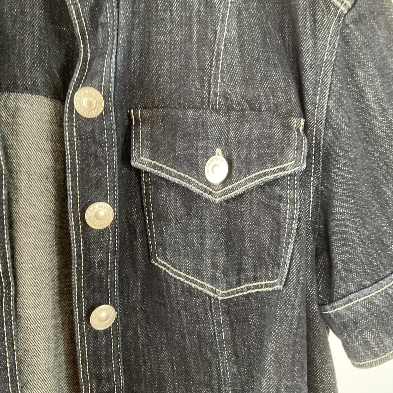 Marks & Spencer Utility Cotton Denim Short Sleeved Shirt Shacket Jacket Size 10