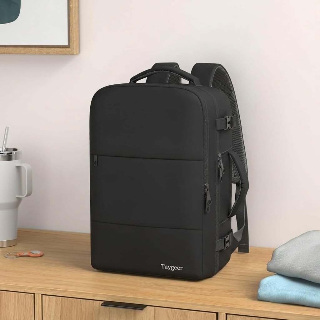 Travel Laptop Backpack for Men, 15.6″ Water-Resistant College Bookbag, 35L, Ligh