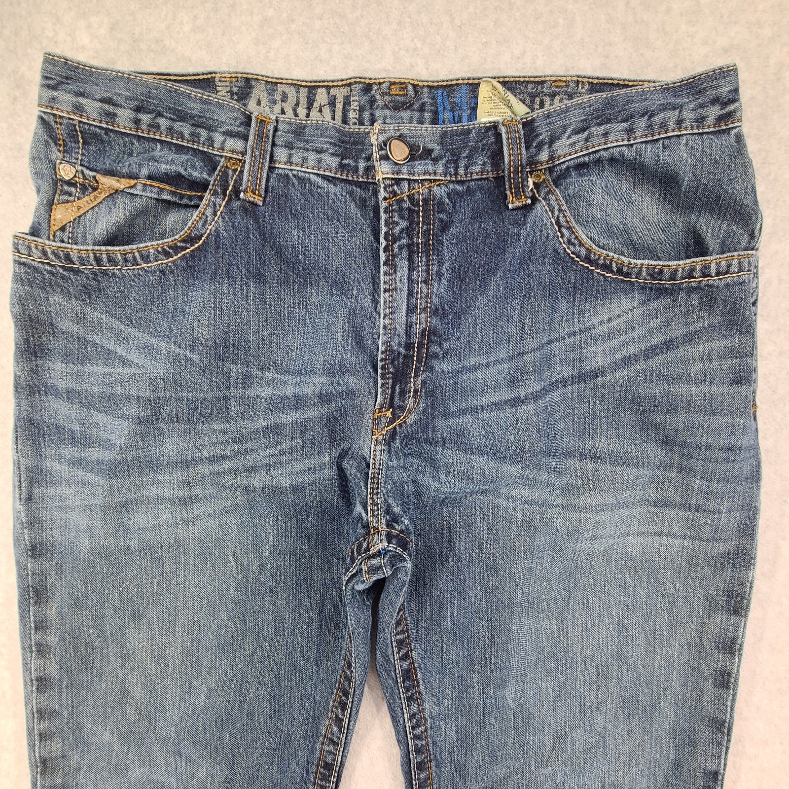 Ariat M2 Stretch Denim Jeans Men’s 40×32 Blue Boot Cut Relaxed Whiskering
