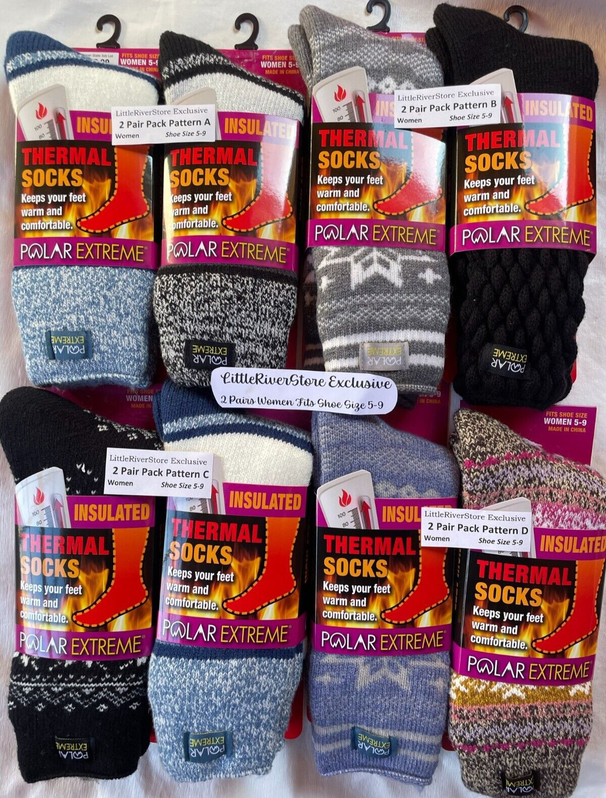 2 Pairs !!! Polar Extreme INSULATED Thermal Women’s Socks 5-9 Shoe Sz WONDERFUL