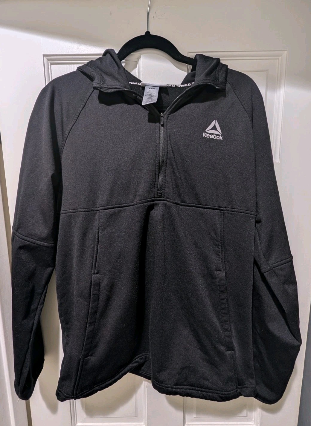 Reebok Pathfinder Hoodie Mens Medium Black Half Zip Performance Pullover
