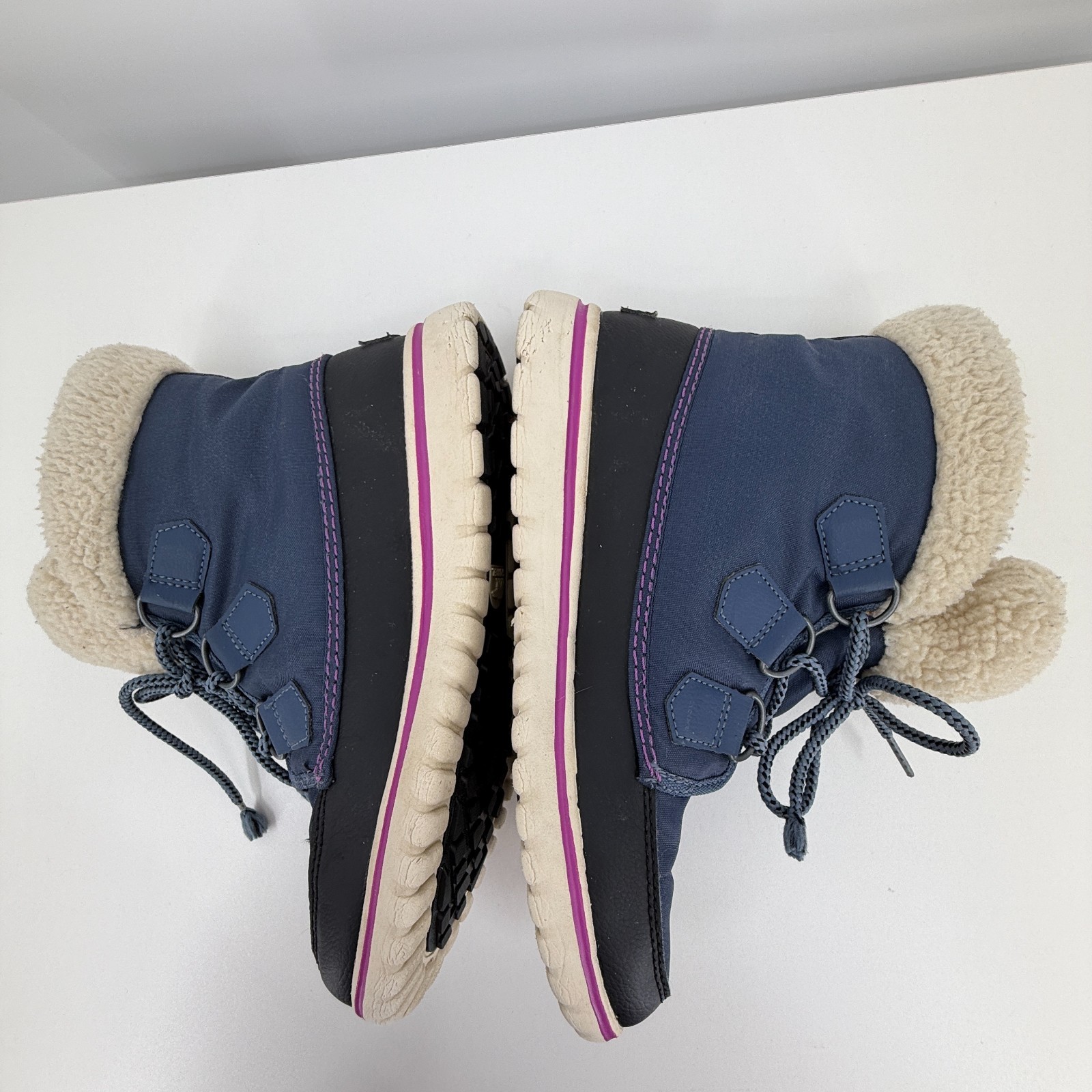 Sorel Winter Ankle Boots Womens 7.5 Cozy Carnival Nylon Snow Waterproof Navy