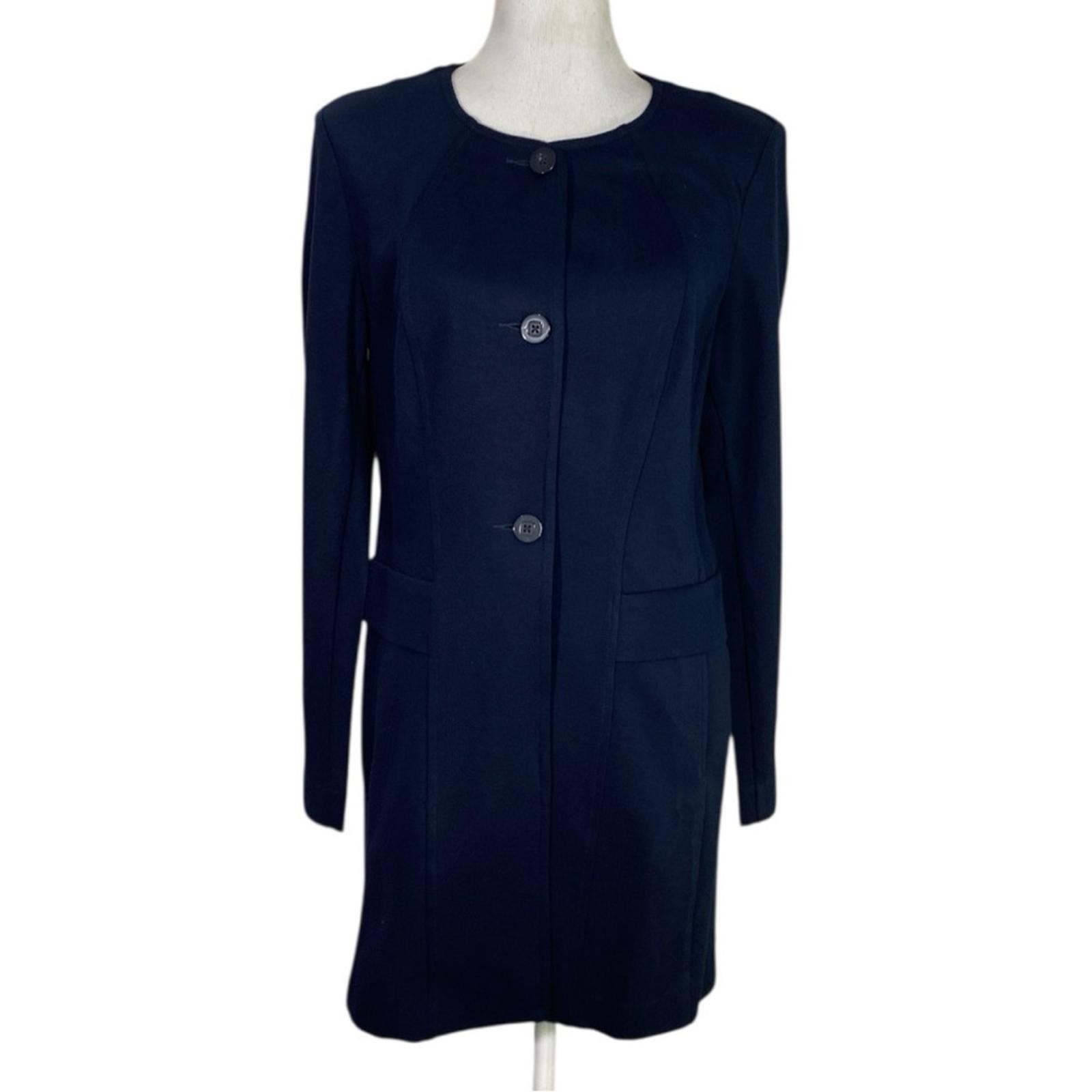 CAbi #5093 Lido Navy 3 Button Front Jacket Womens Size Medium with Pockets