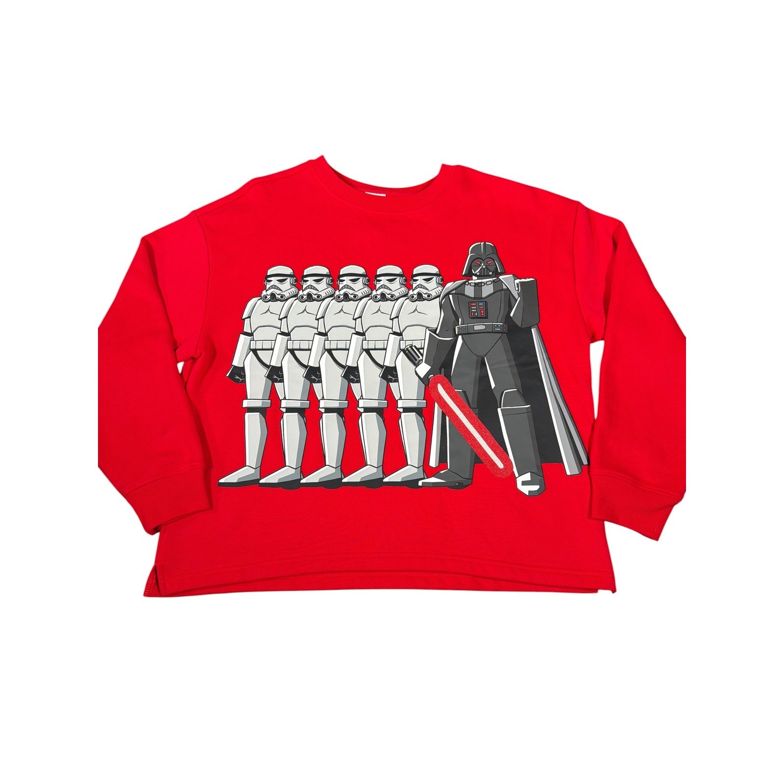Star Wars Dark Side Darth Vader Stormtrooper Red Sweatshirt Mens L Graphic
