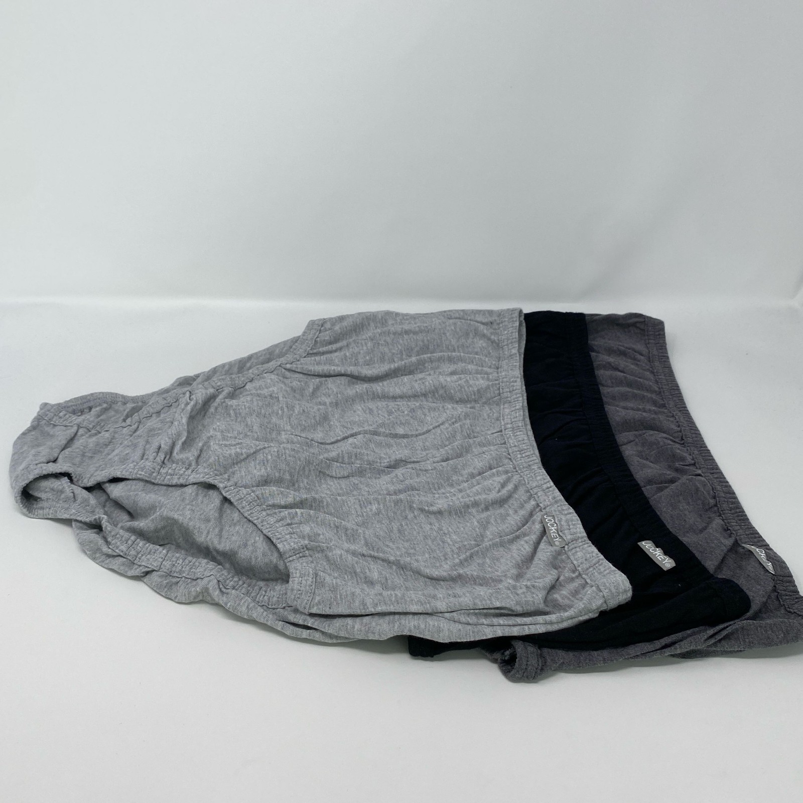 Jockey Elance Plus Briefs 3-Pack Grey/Charcoal/Black Size 8