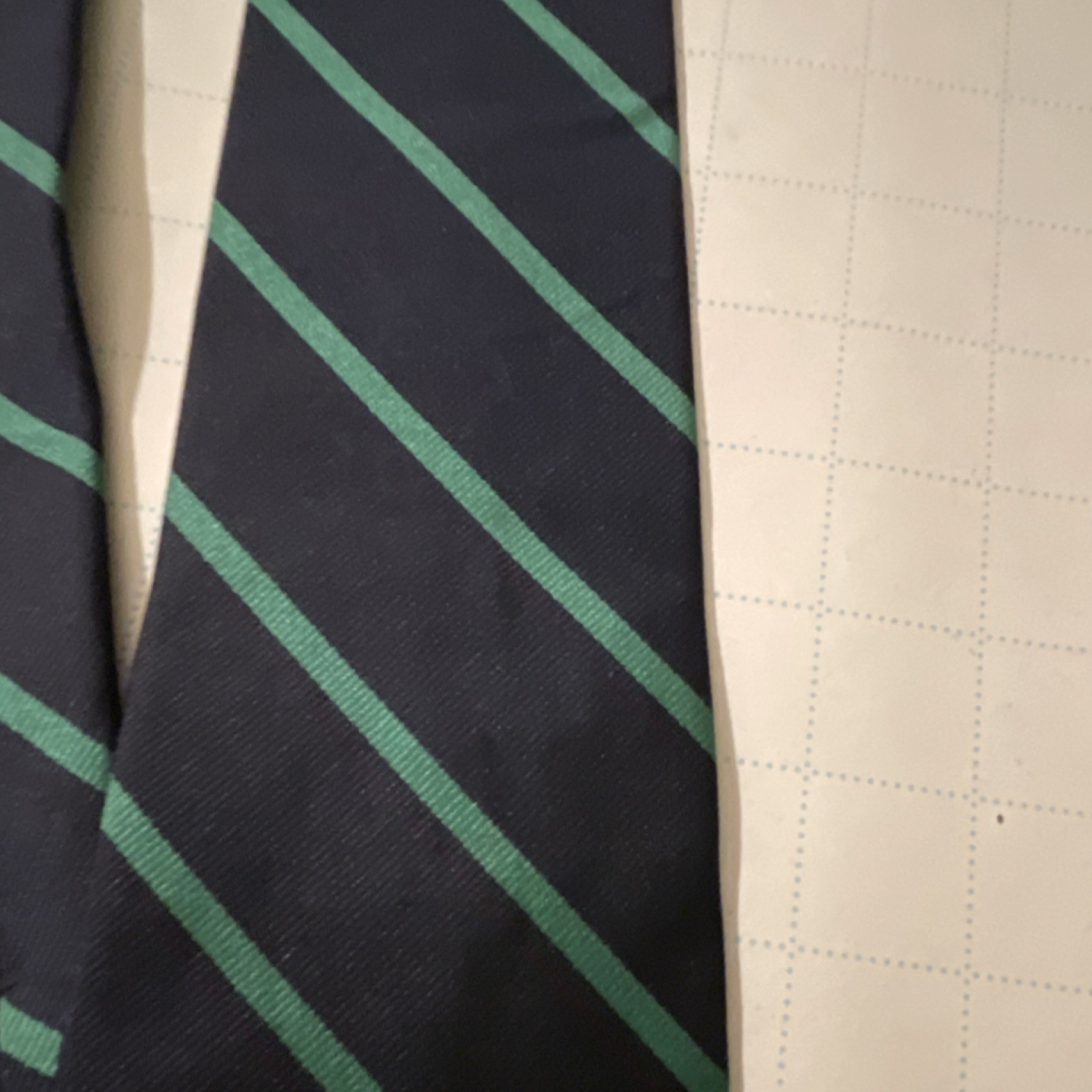 GANT Men’s Navy Green Striped Silk Tie Woven Classic Designer 57-60 Inches