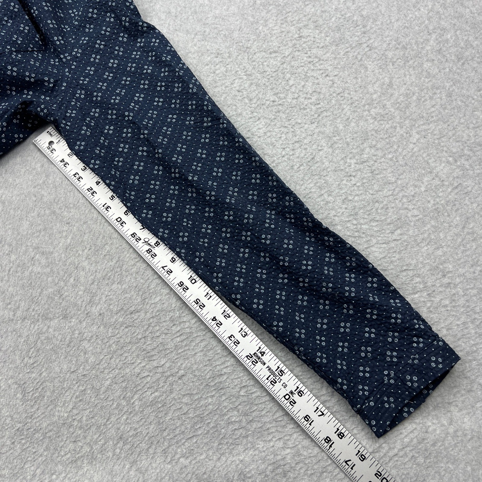 NEW LL Bean Signature Top Women’s Large Navy Dot Long Sleeve Woven Button Up