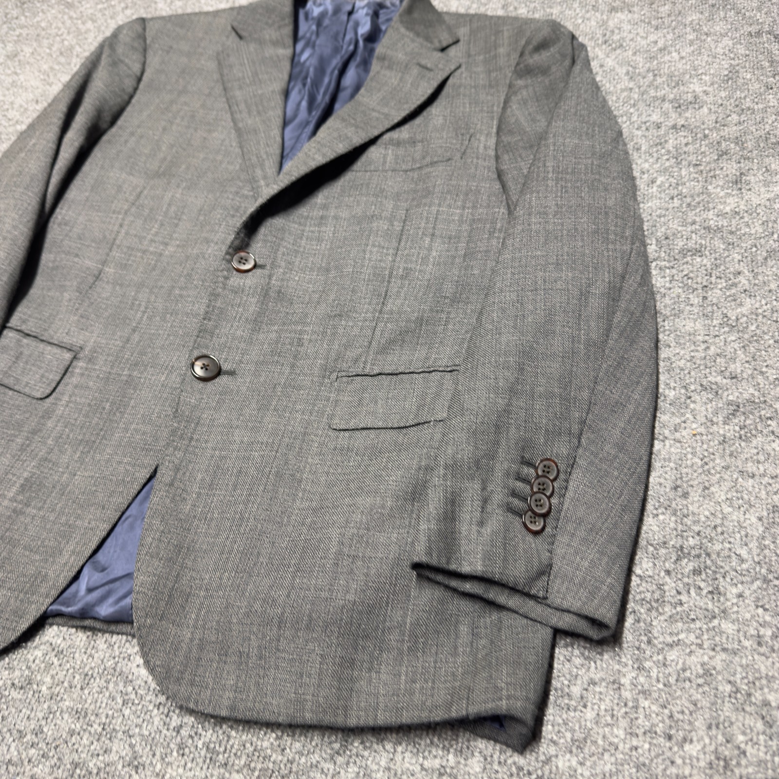Suitsupply Reda 110 Wool Blazer Notch Men 42S Gray Napoli Hopsack Nailhead