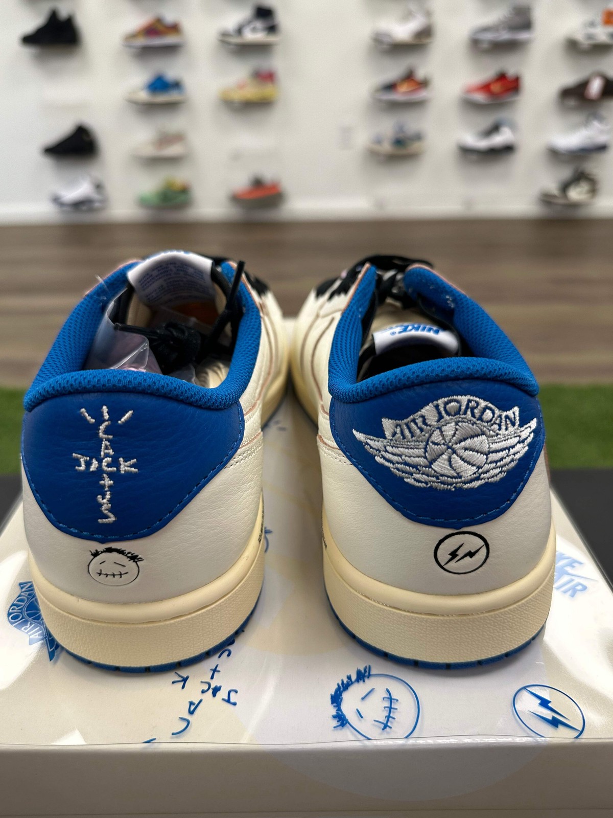 Jordan 1 Retro Low OG SP Fragment x Travis Scott Sail Military Blue – Size 11 (2