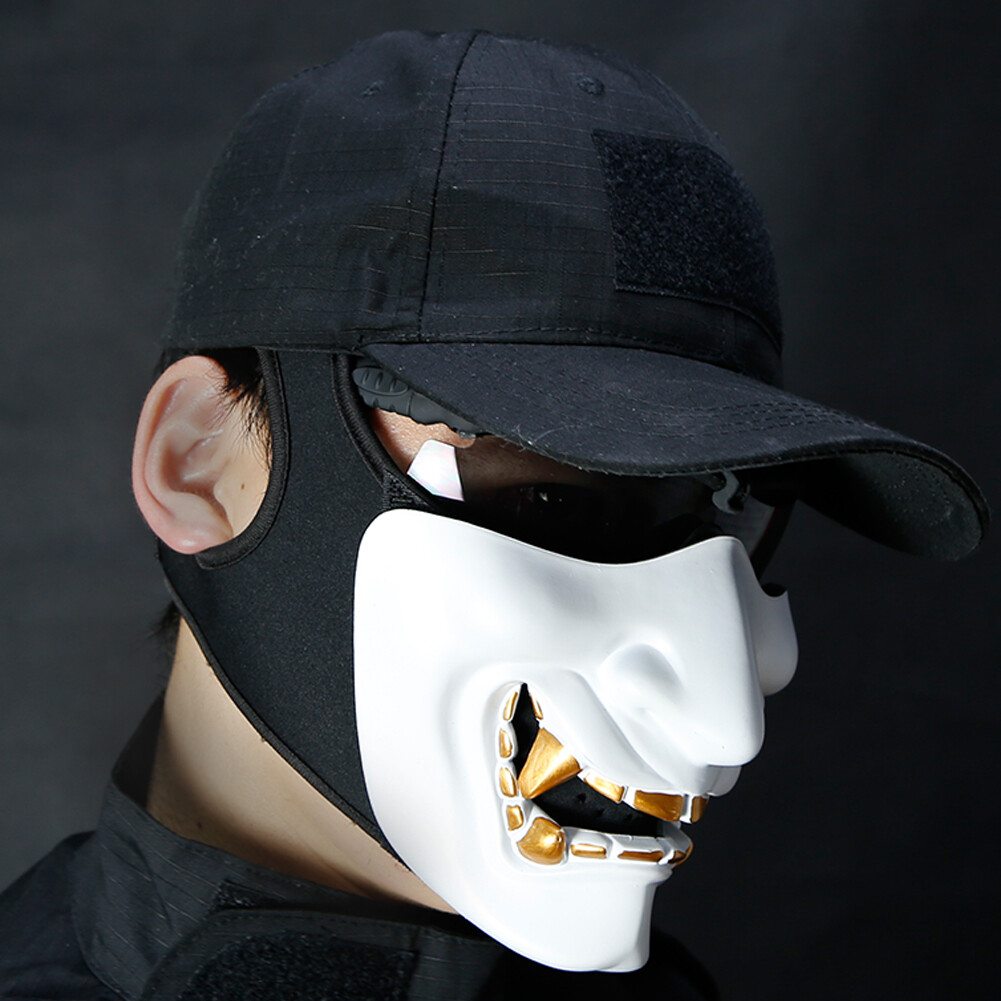 Tactical Airsoft Half Face Mask Evil Demon Monster Protective Mask for Halloween